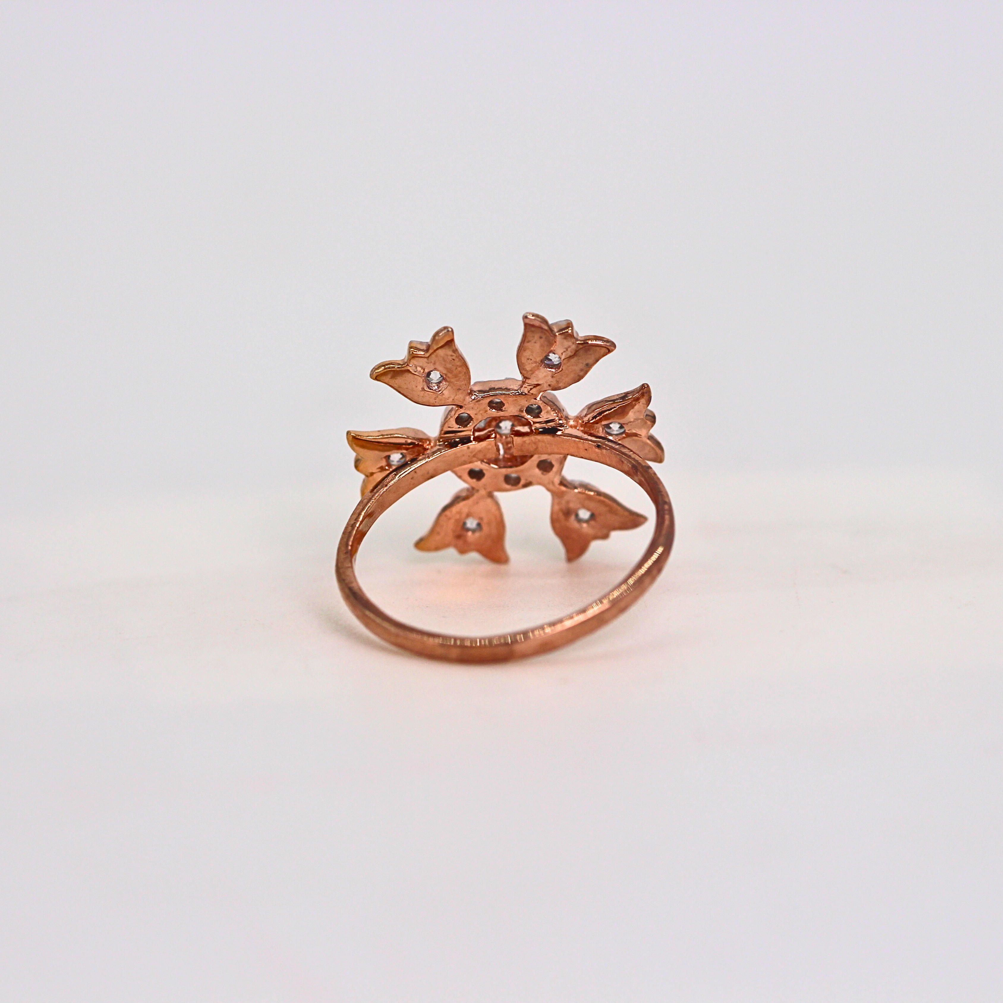 Diamond Floral Sunburst Cluster Ring