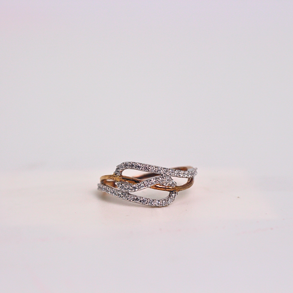 Diamond Interlock Open Band Ring