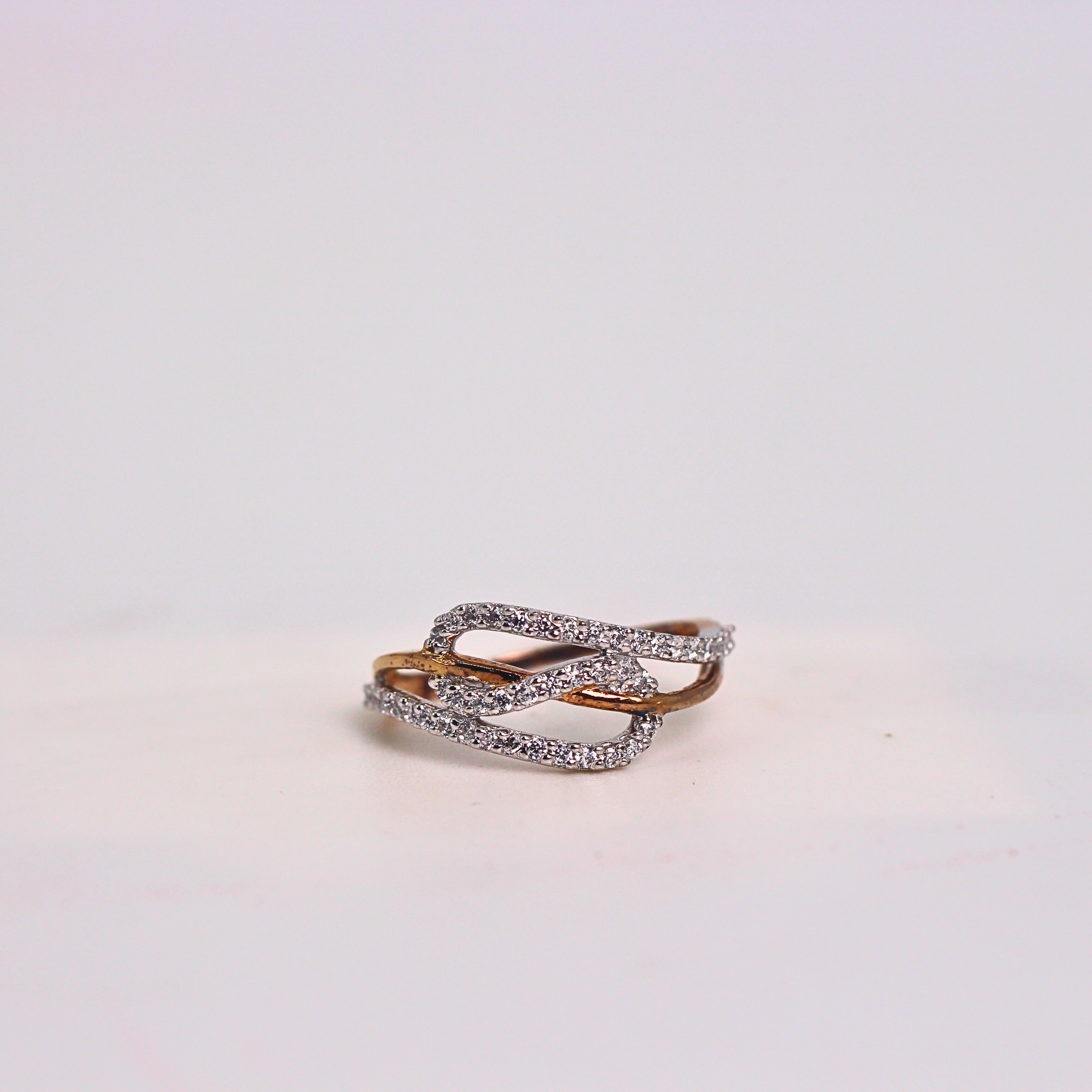 Diamond Interlock Open Band Ring