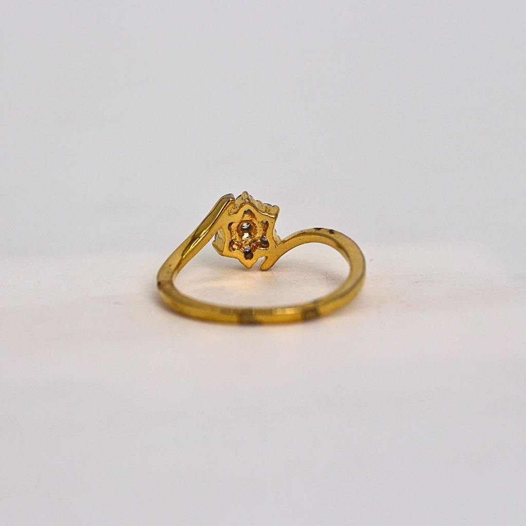 Diamond Floral Cluster Open Band Ring