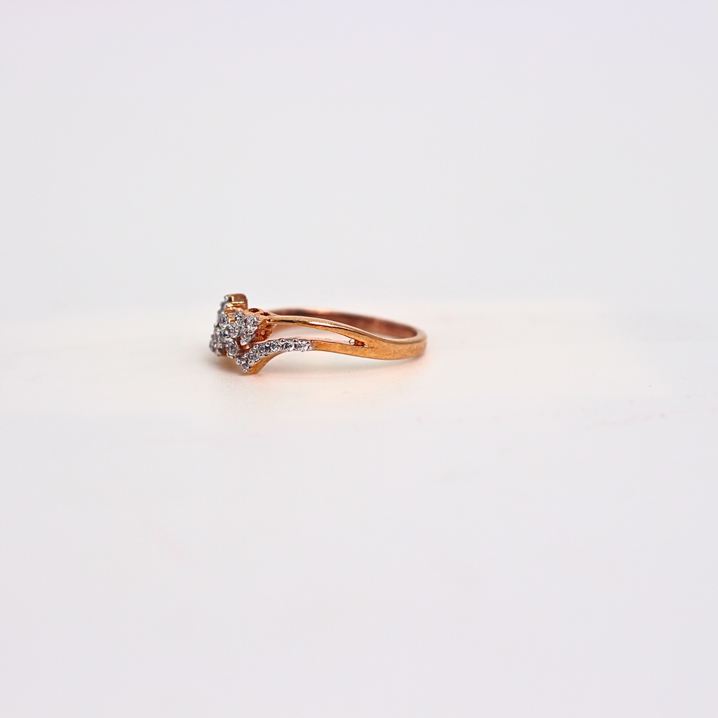 Diamond Bow Style Open Band Ring