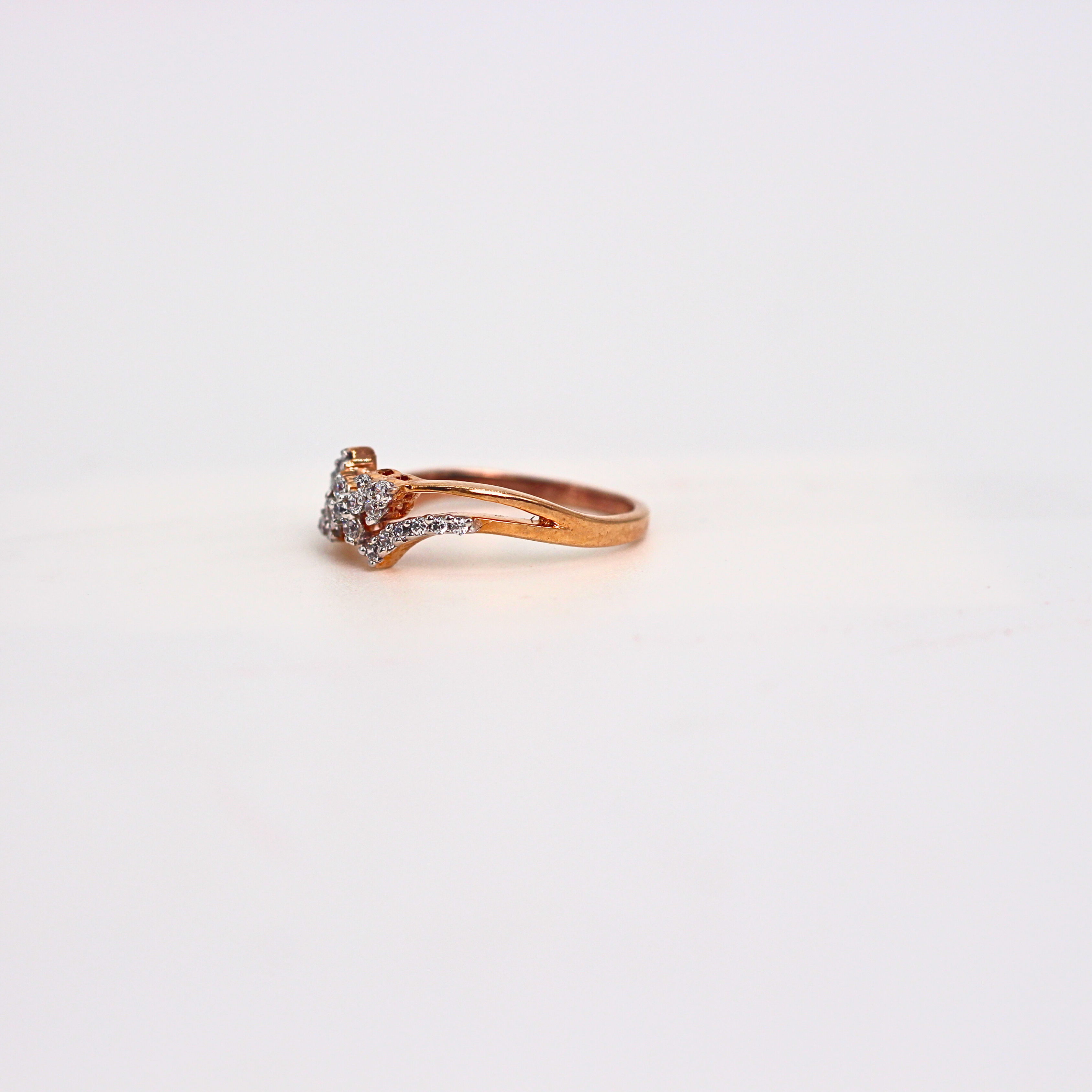 Diamond Bow Style Open Band Ring