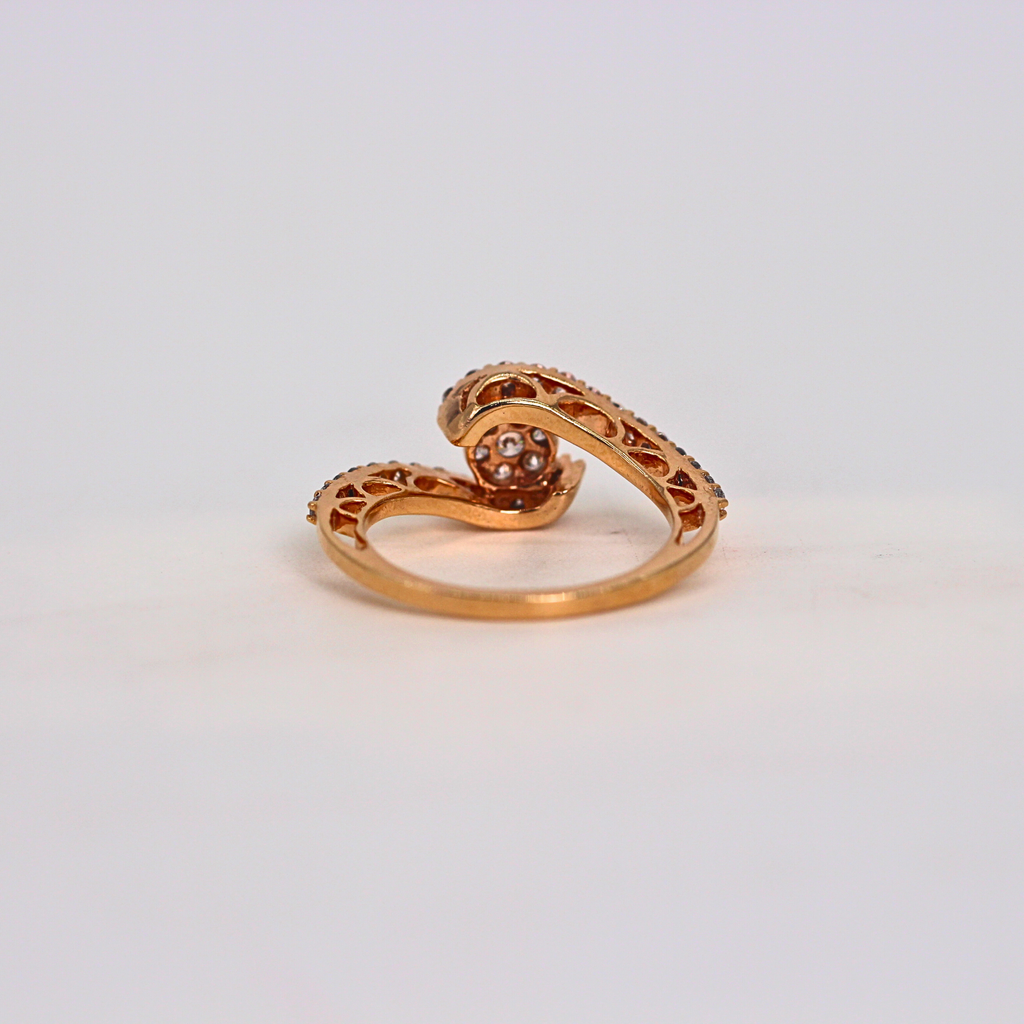 Diamond Crescent Open Band Ring