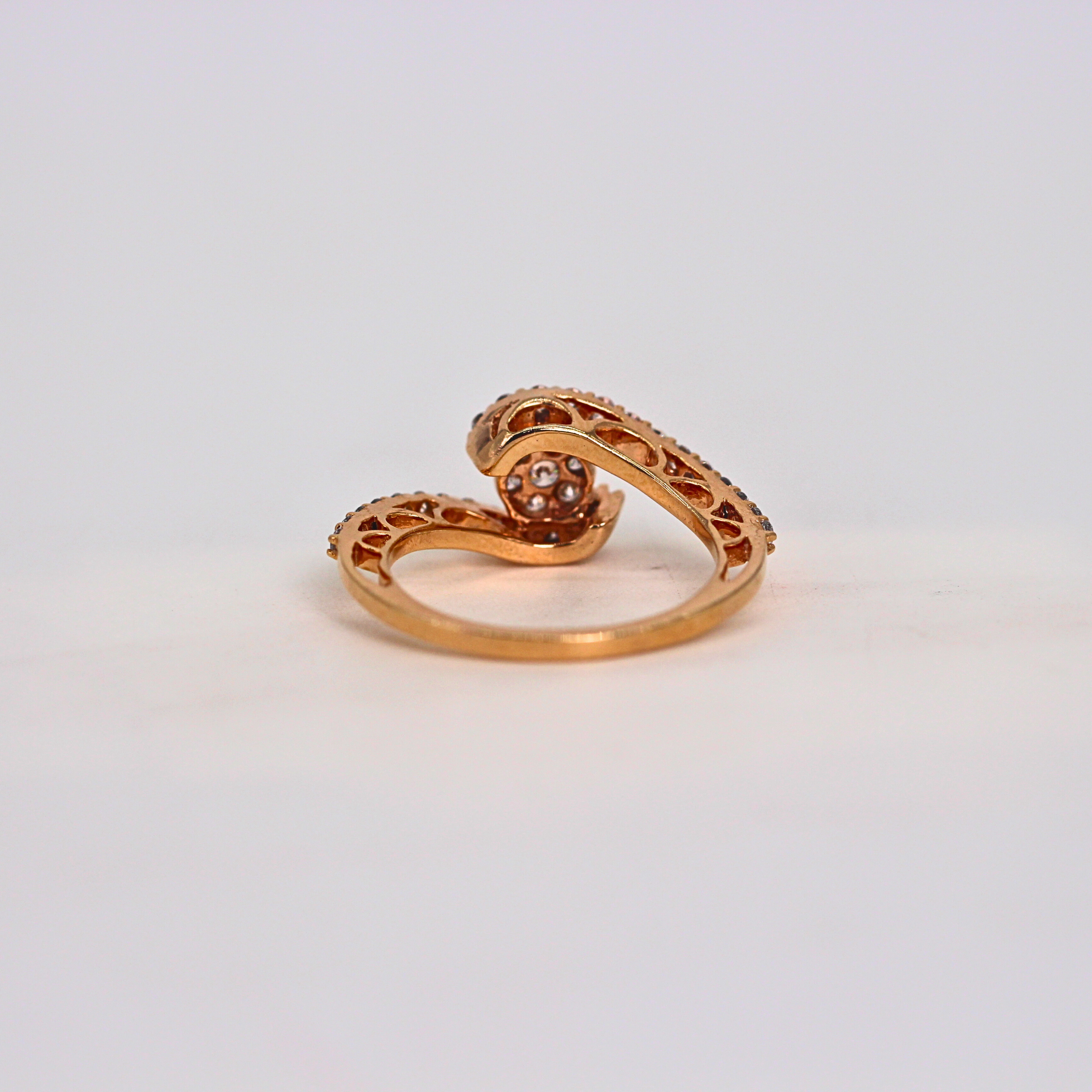 Diamond Crescent Open Band Ring