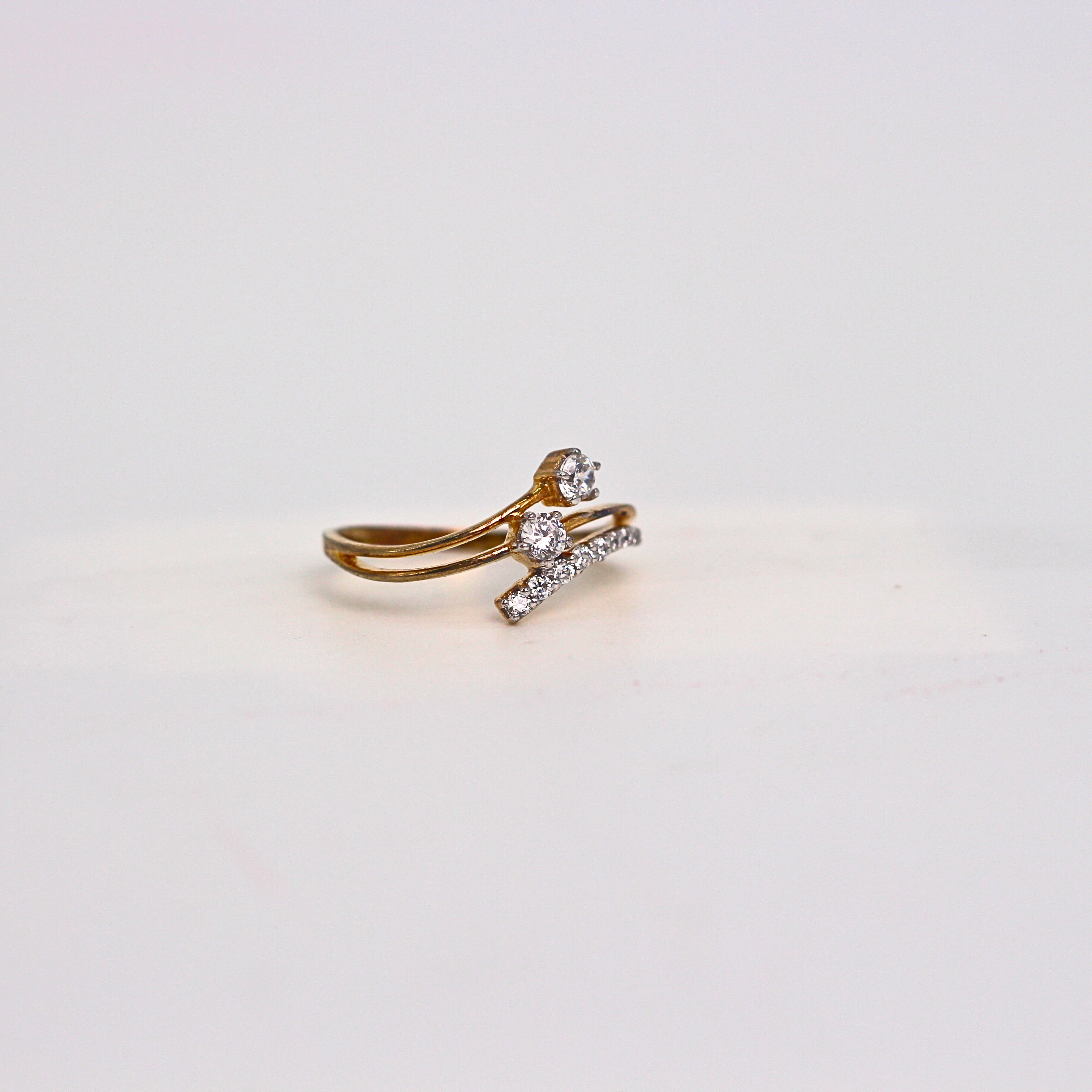 Diamond Curve Open Band Ring