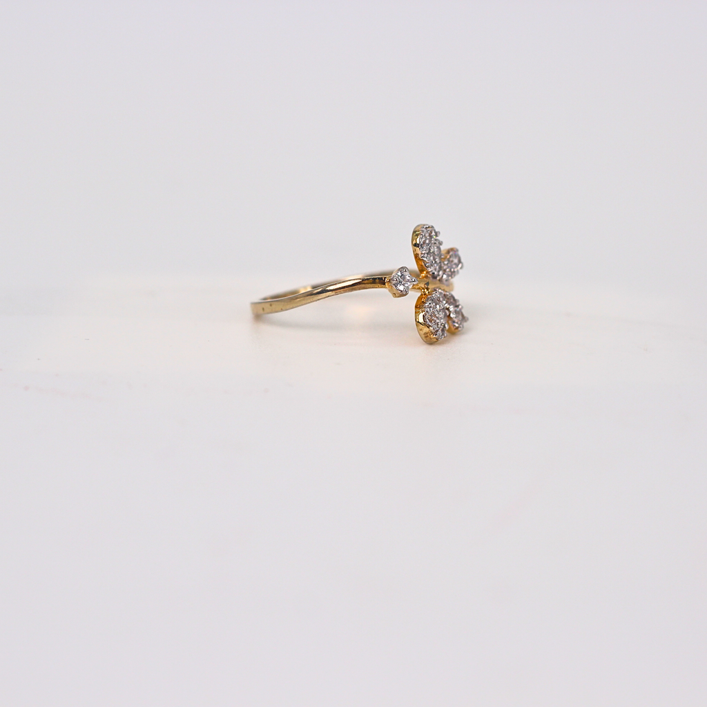 Diamond Floral Cluster Band Ring