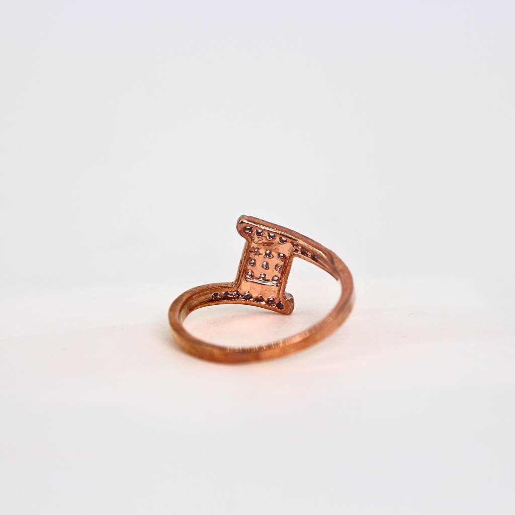 Diamond Linear Open Band Ring