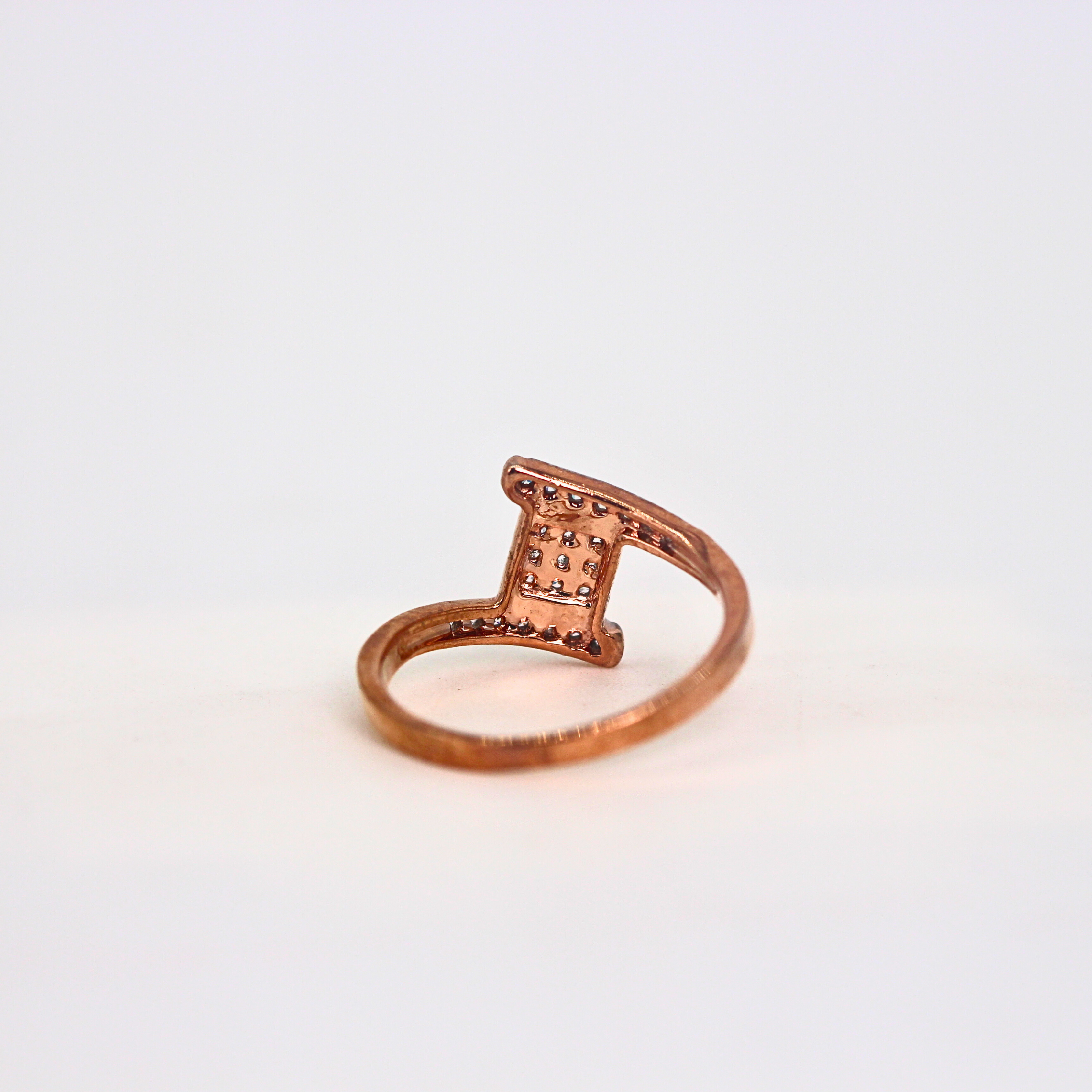 Diamond Linear Open Band Ring