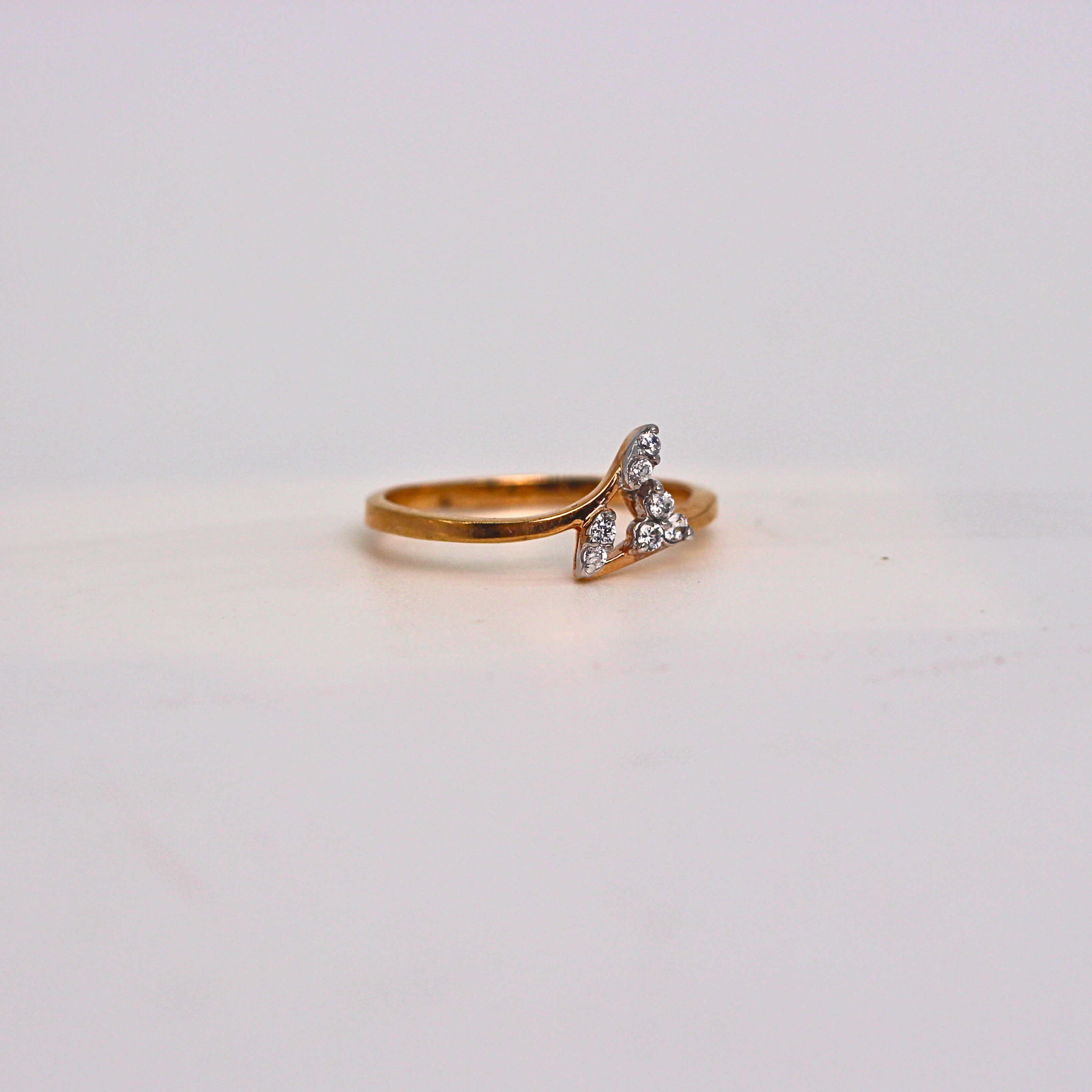 Diamond Triangle Accent Open Band Ring
