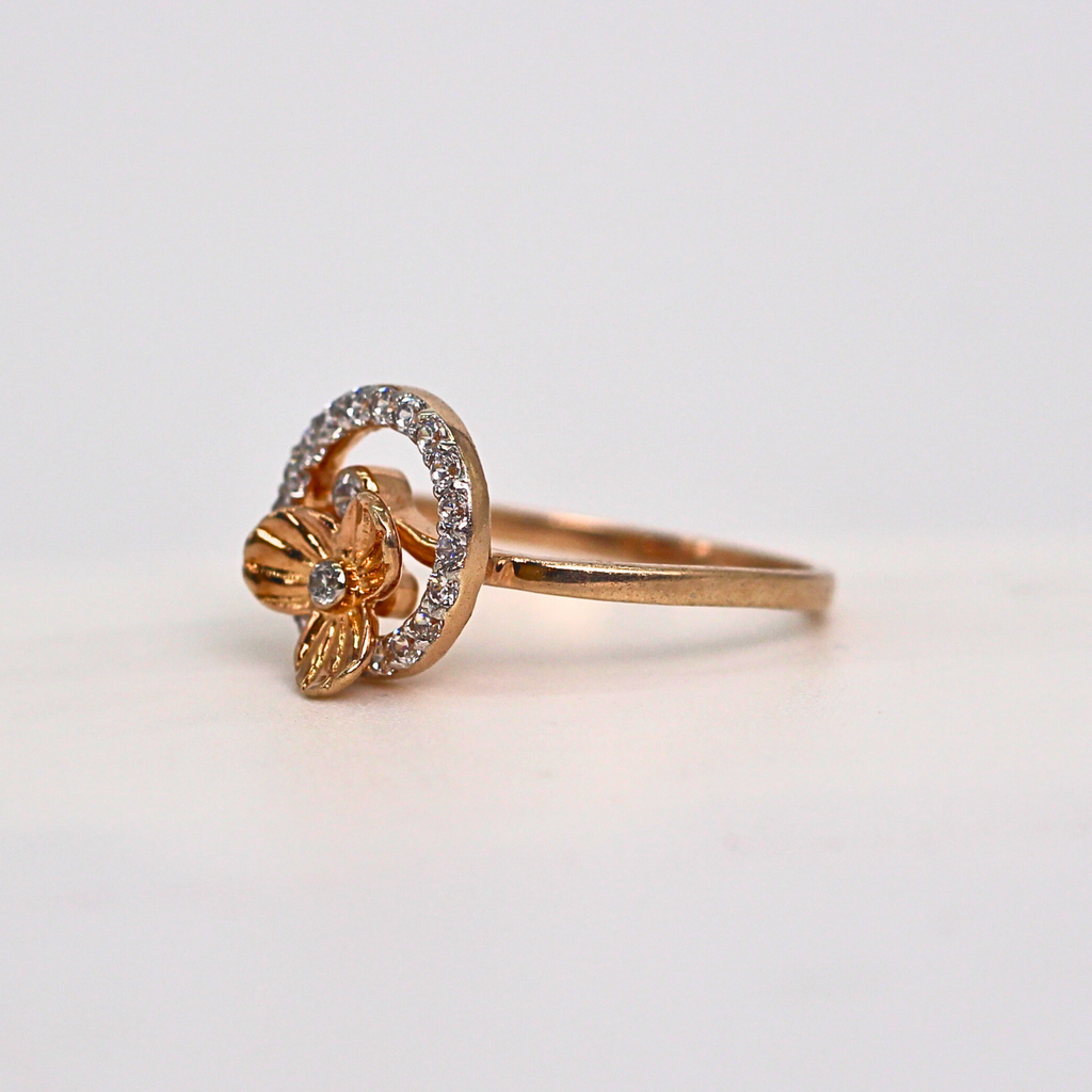Diamond Floral Circle Band Ring