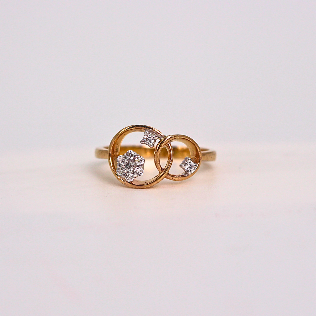 Diamond Open Circle Cluster Band Ring