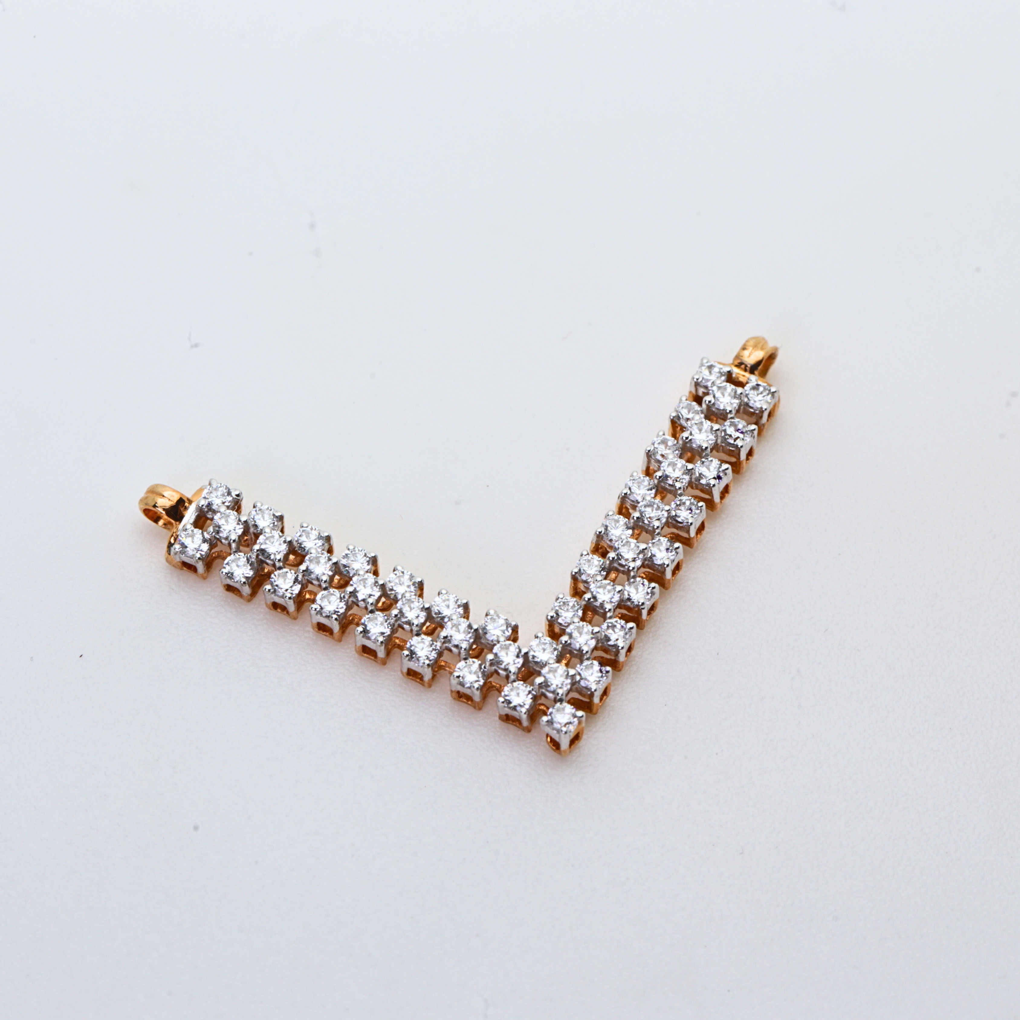 Diamond V-Shape Bar Pendant