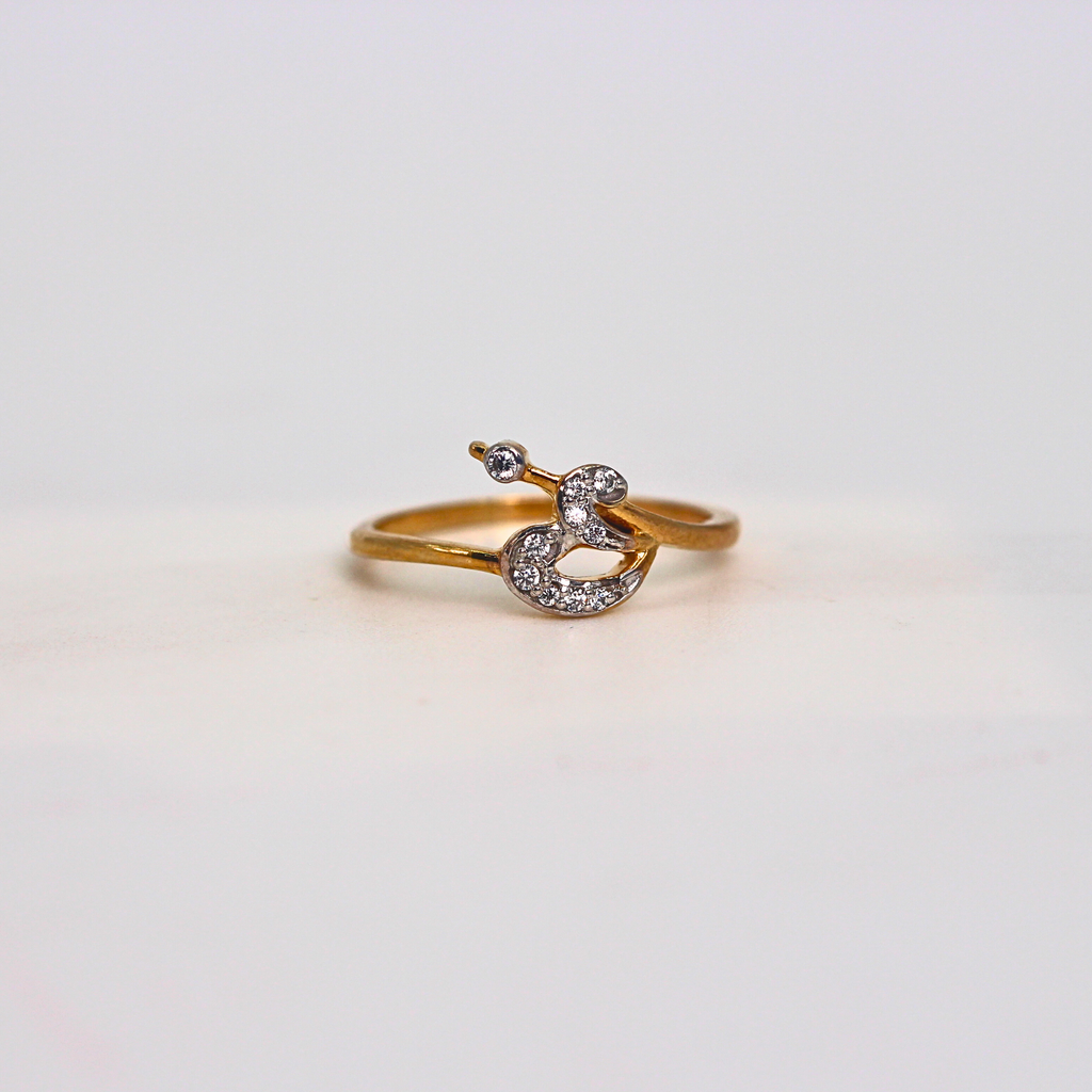 Diamond Swirl Open Band Ring