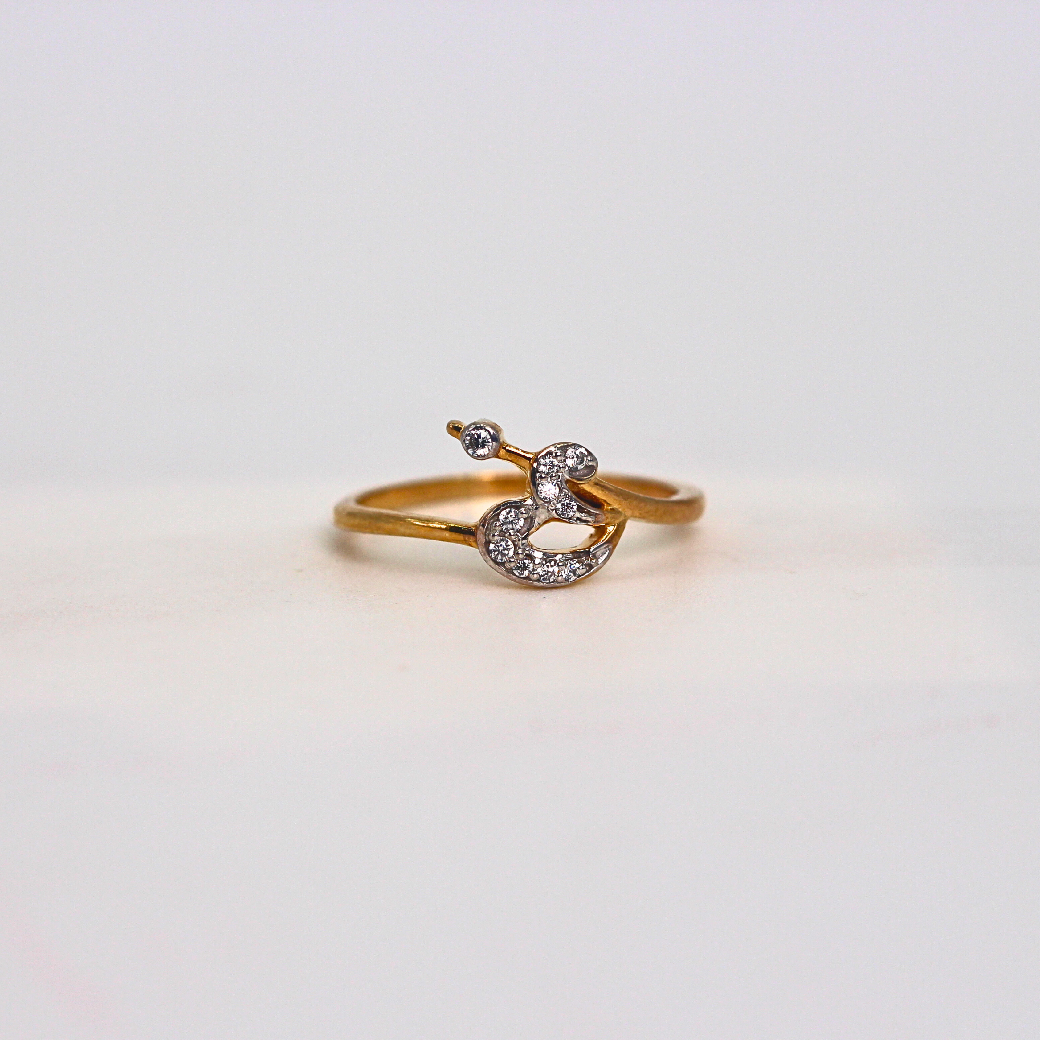 Diamond Swirl Open Band Ring