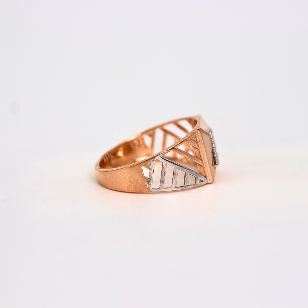 Diamond Square Grid Wide Band Ring