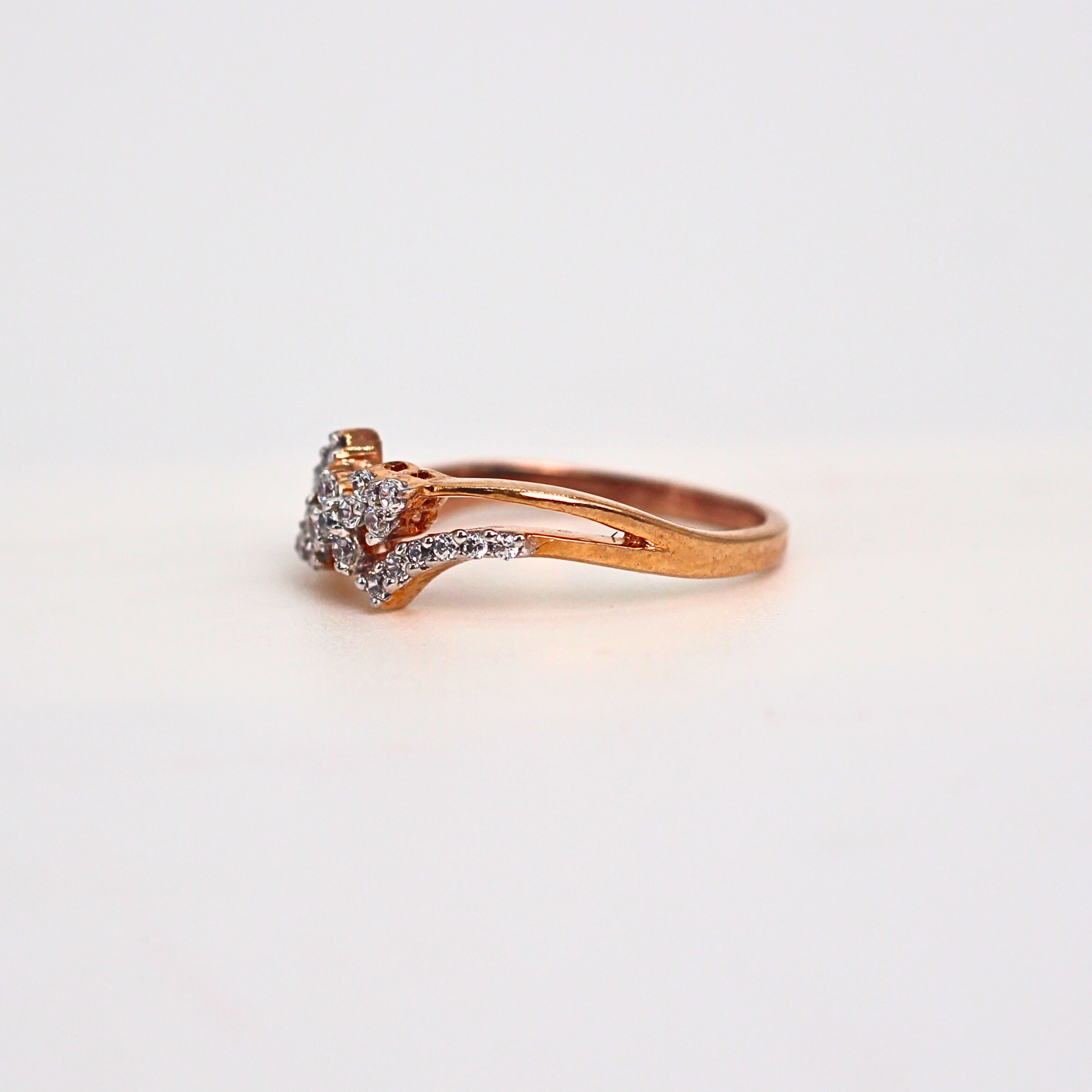 Diamond Bow Style Open Band Ring