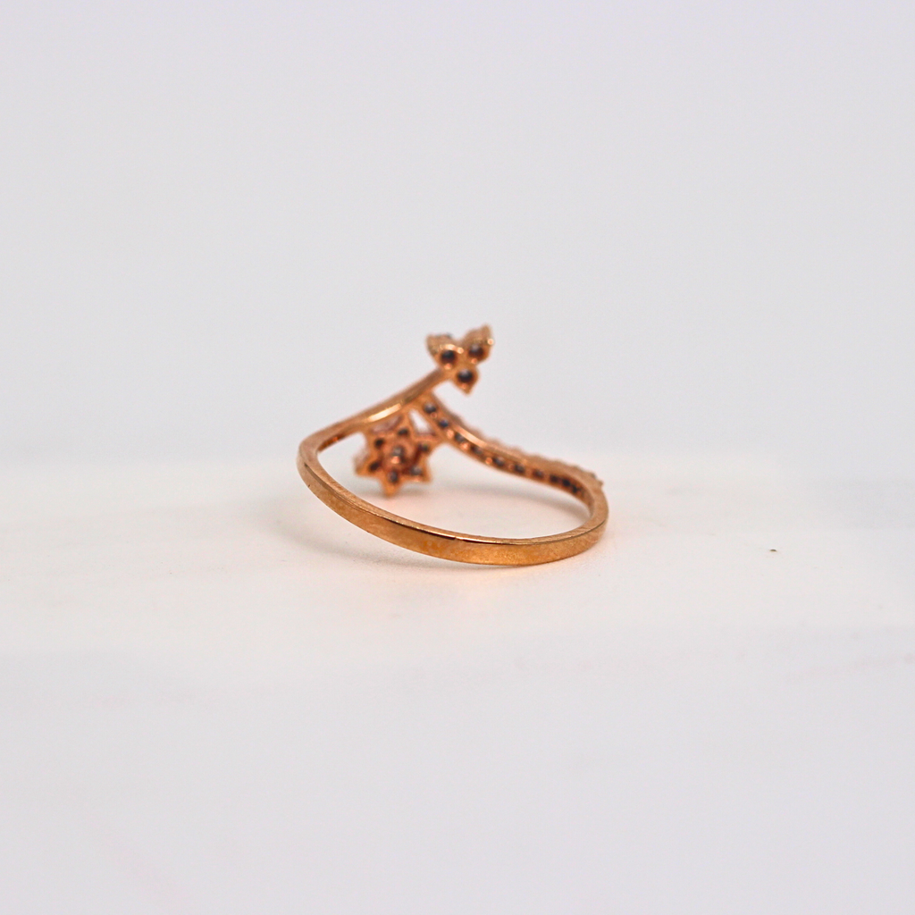 Diamond Star Curve Open Band Ring