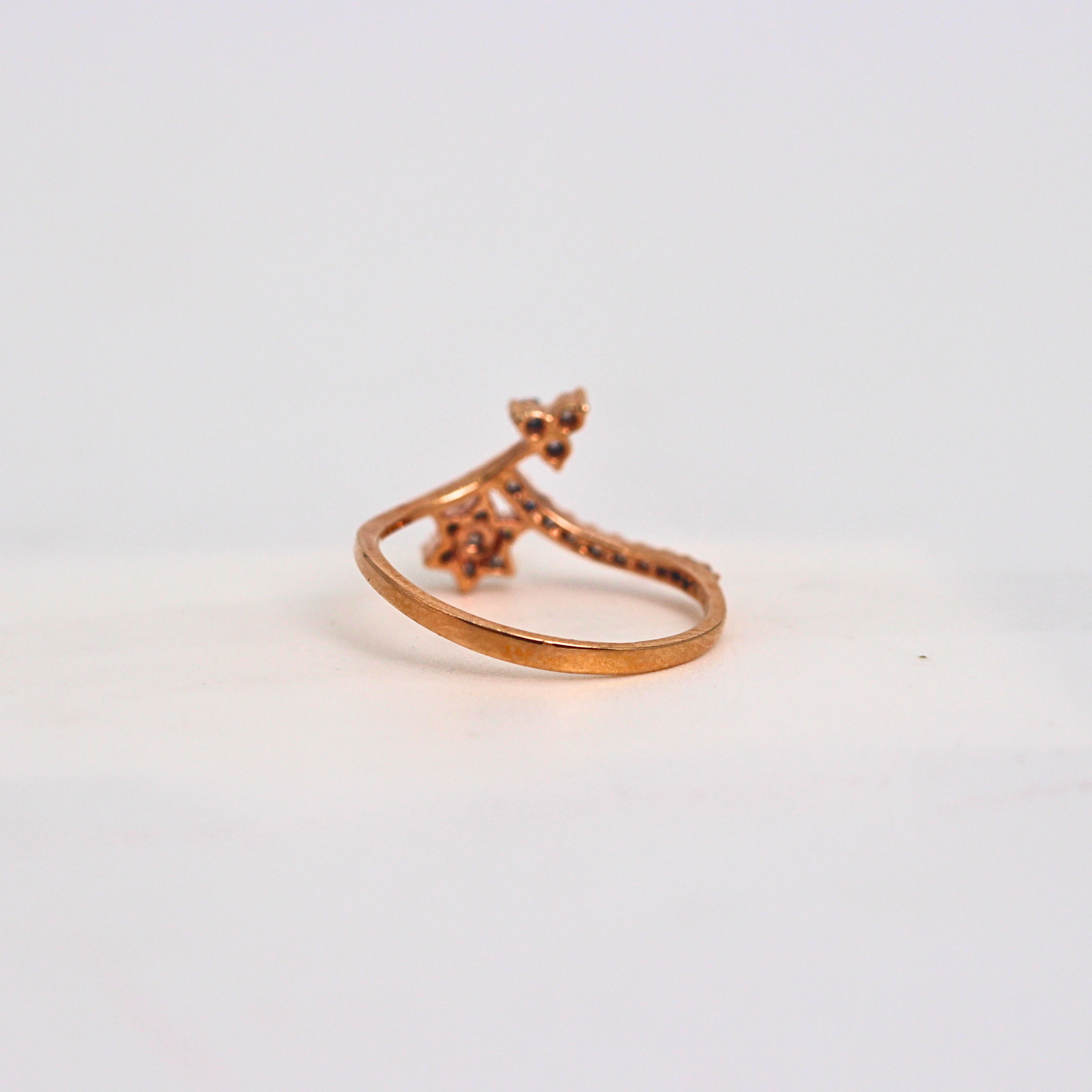 Diamond Star Curve Open Band Ring