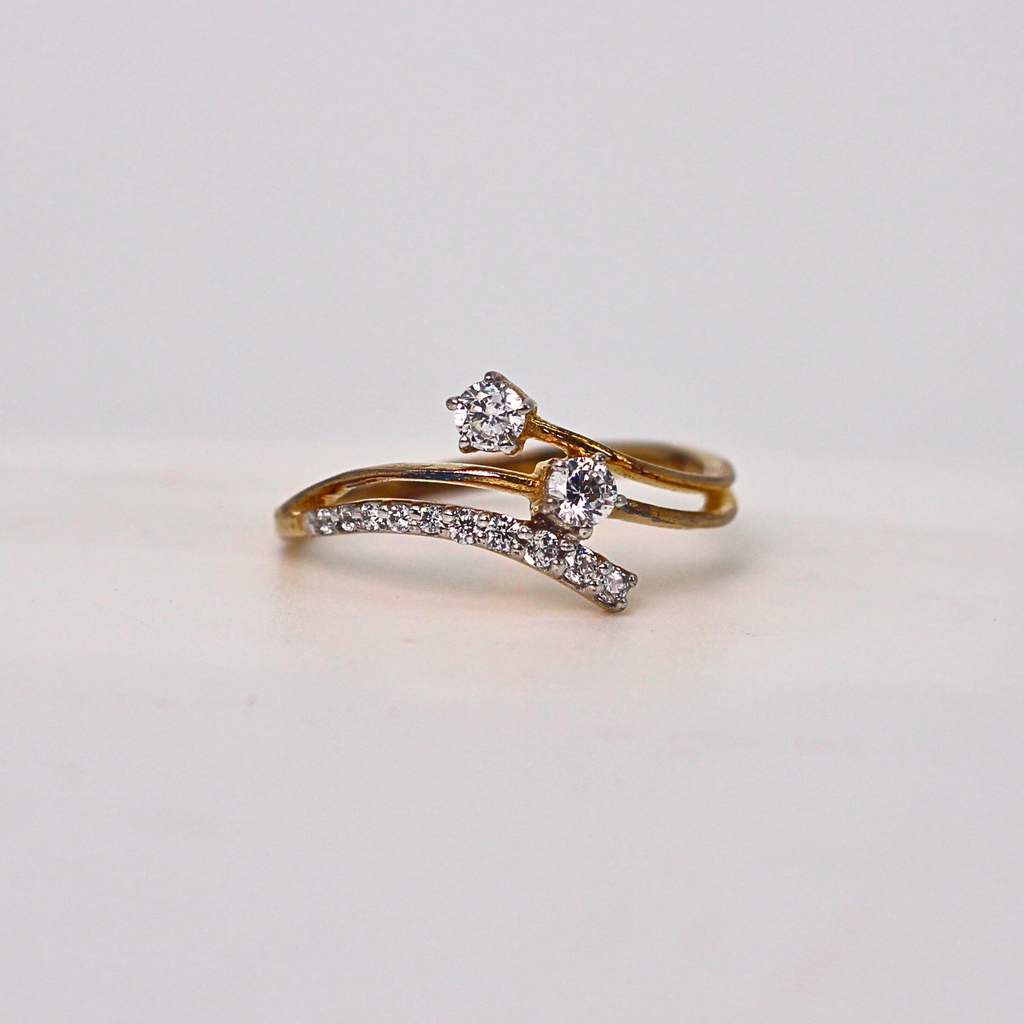 Diamond Curve Open Band Ring