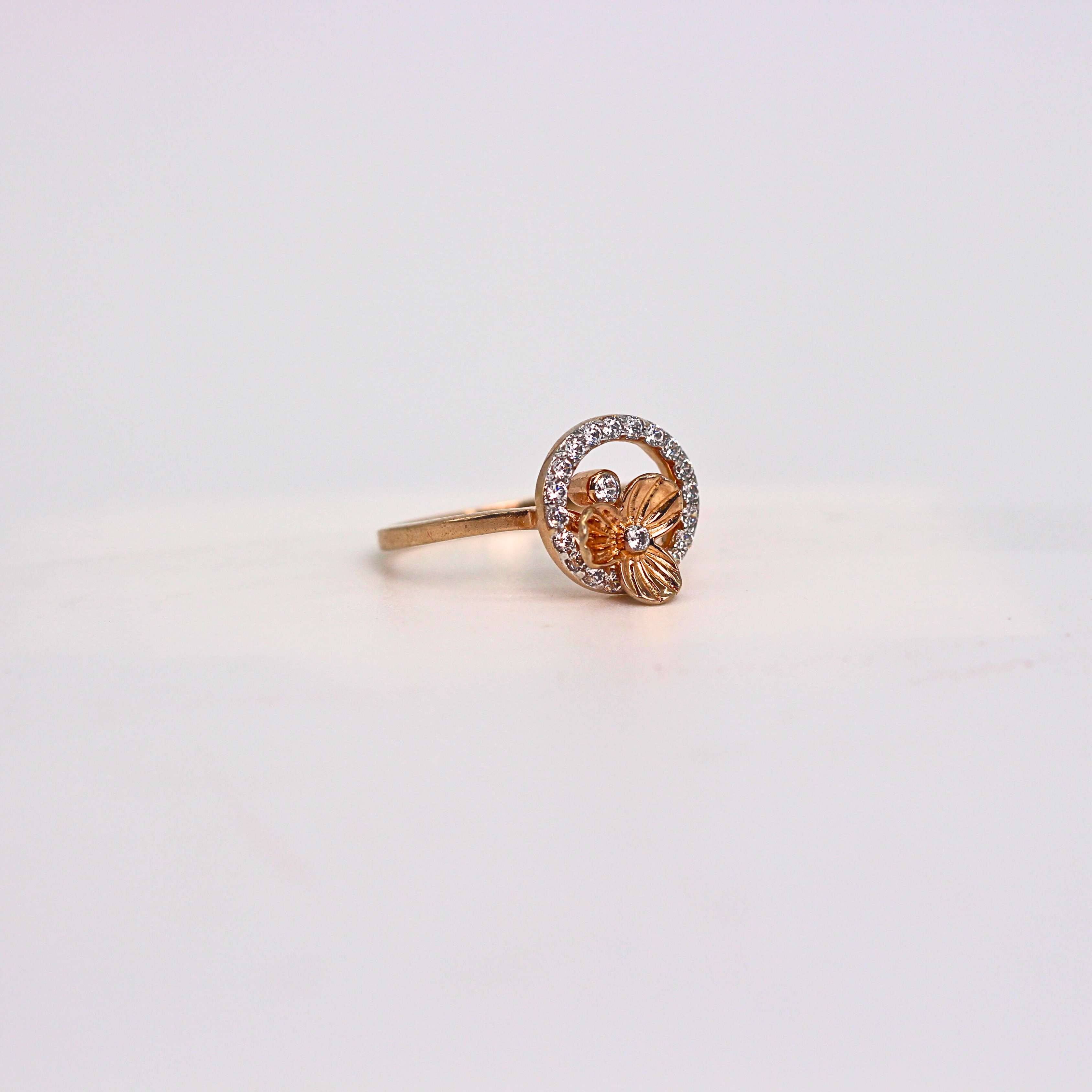 Diamond Floral Circle Band Ring