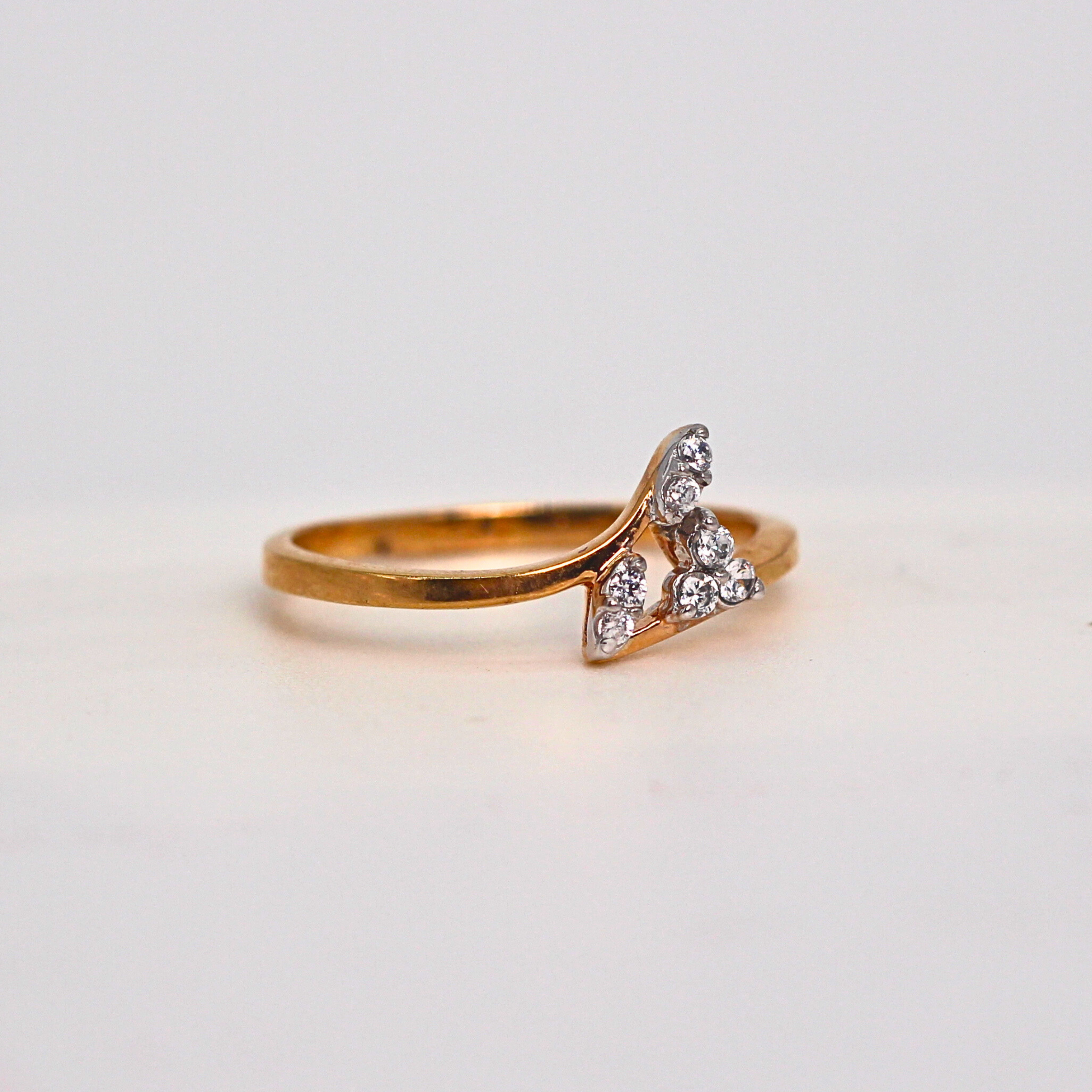 Diamond Triangle Accent Open Band Ring
