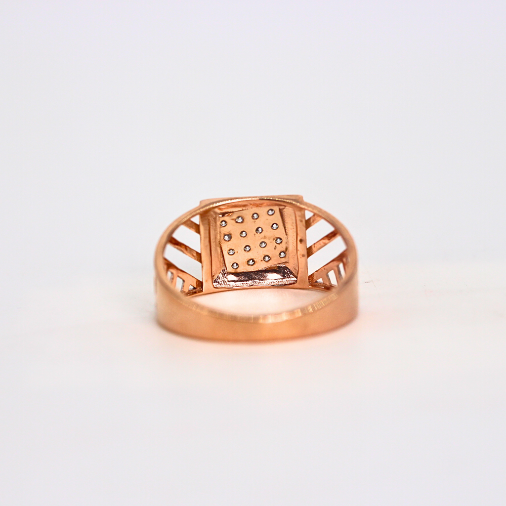 Diamond Square Grid Wide Band Ring