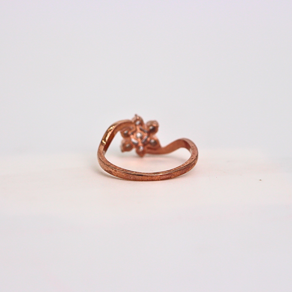 Diamond Floral Cluster Open Band Ring