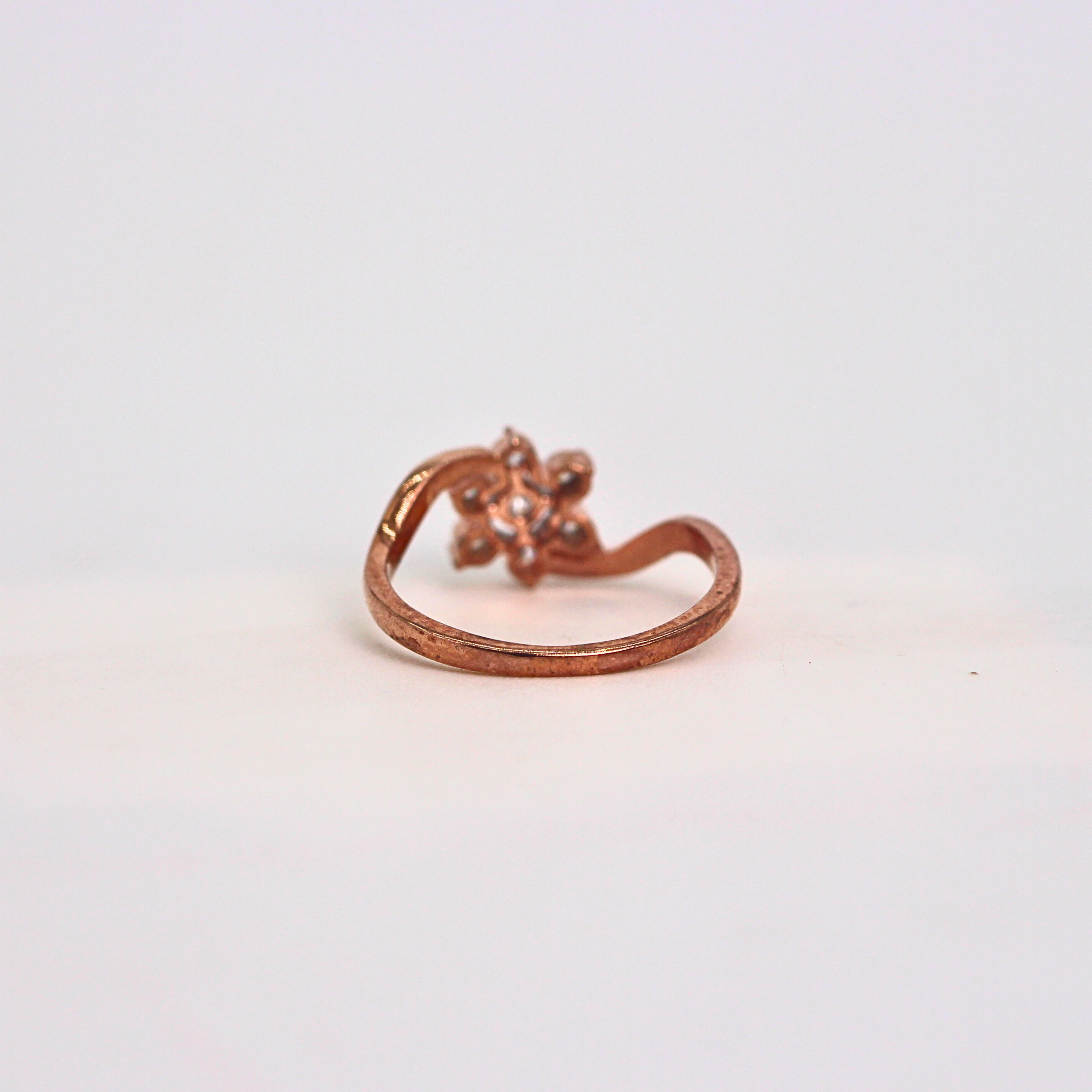 Diamond Floral Cluster Open Band Ring