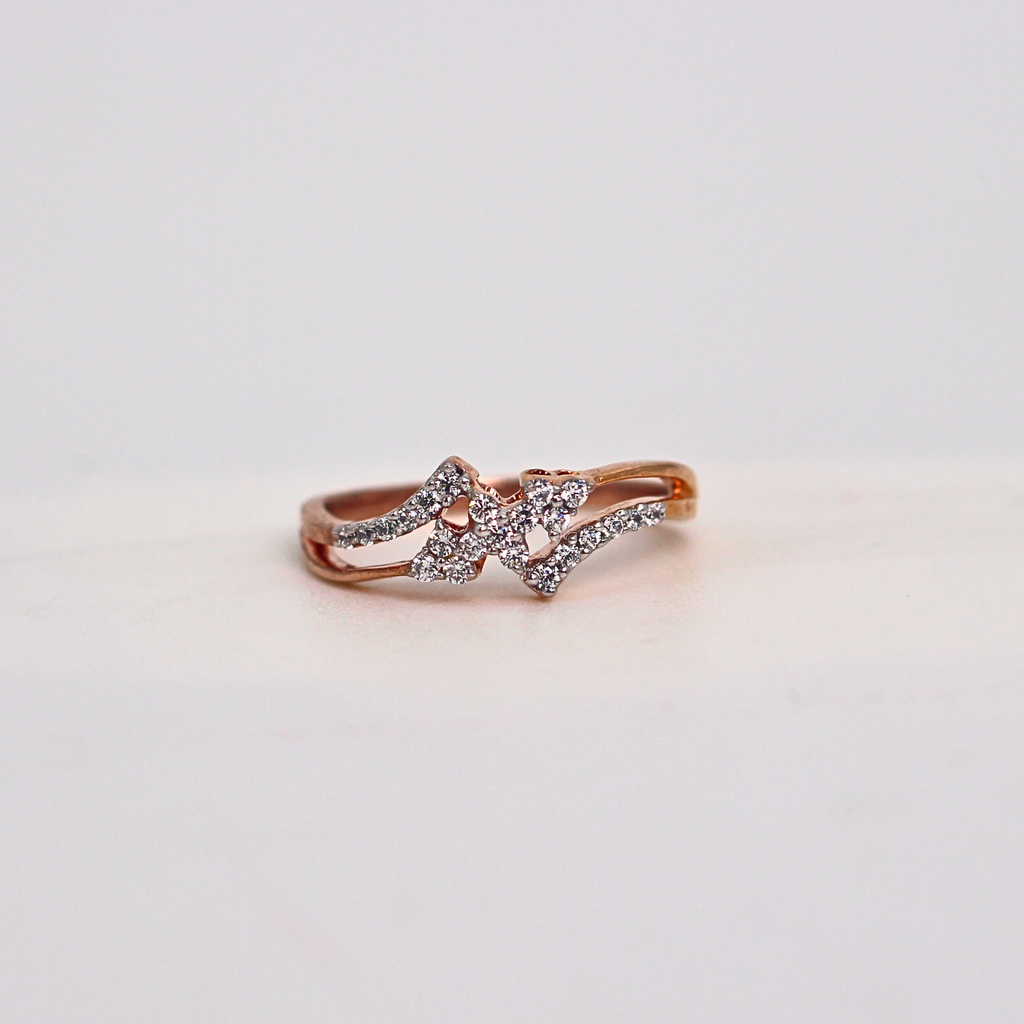 Diamond Bow Style Open Band Ring