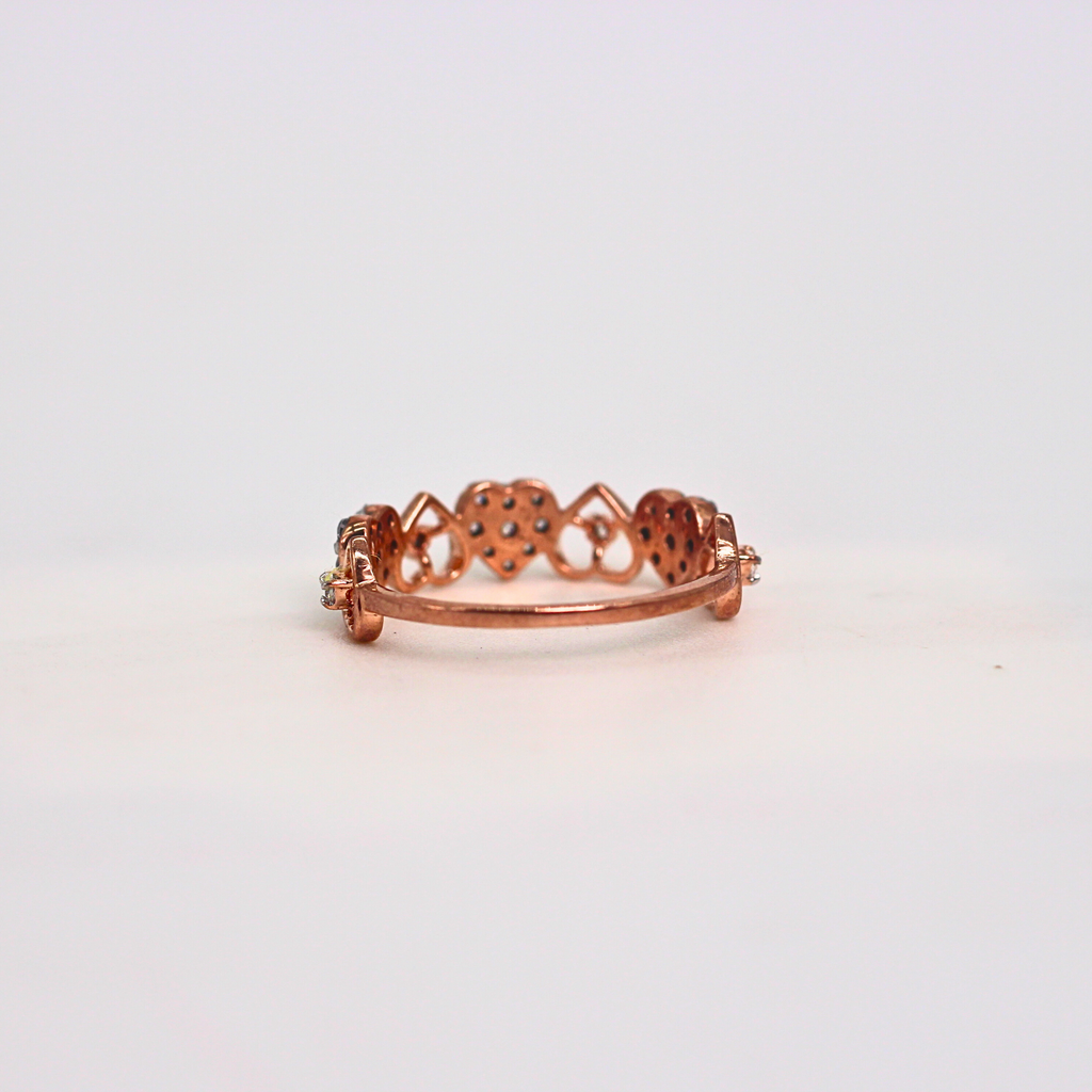 Diamond Heart Motif Open Band Ring