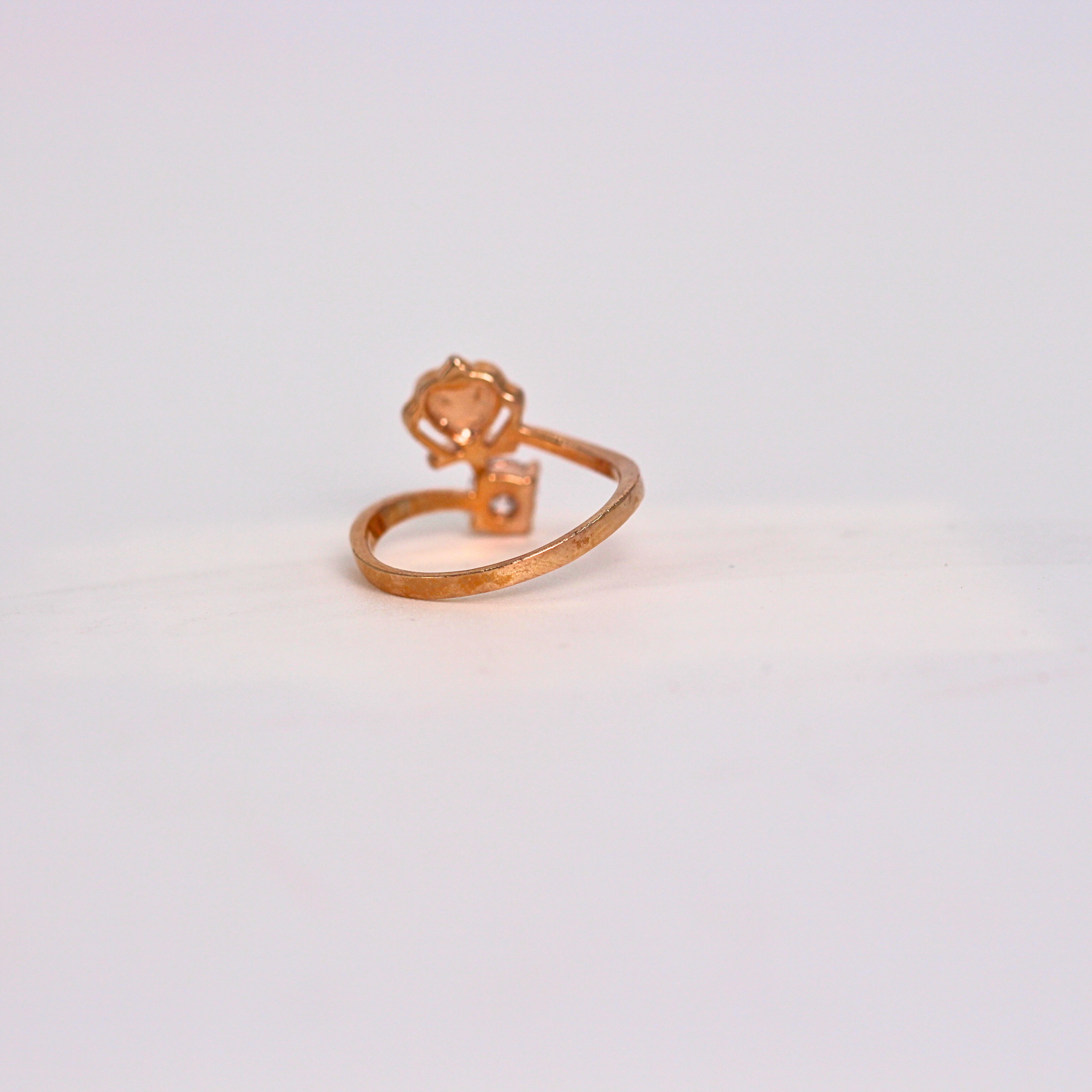 Diamond Heart Crown Open Band Ring