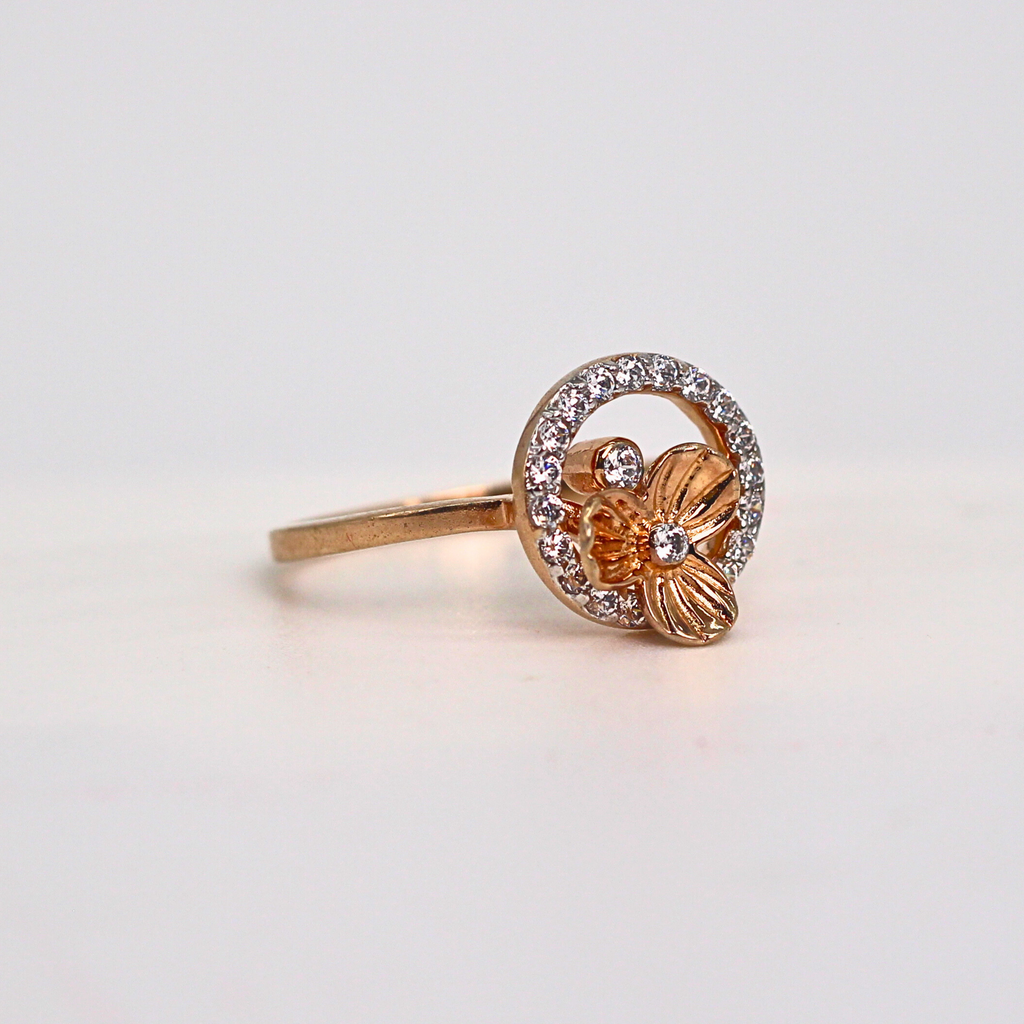 Diamond Floral Circle Band Ring