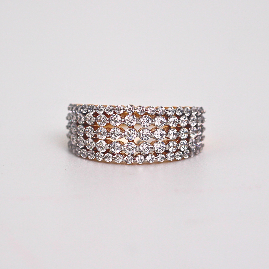 Diamond Multi Row Band Ring