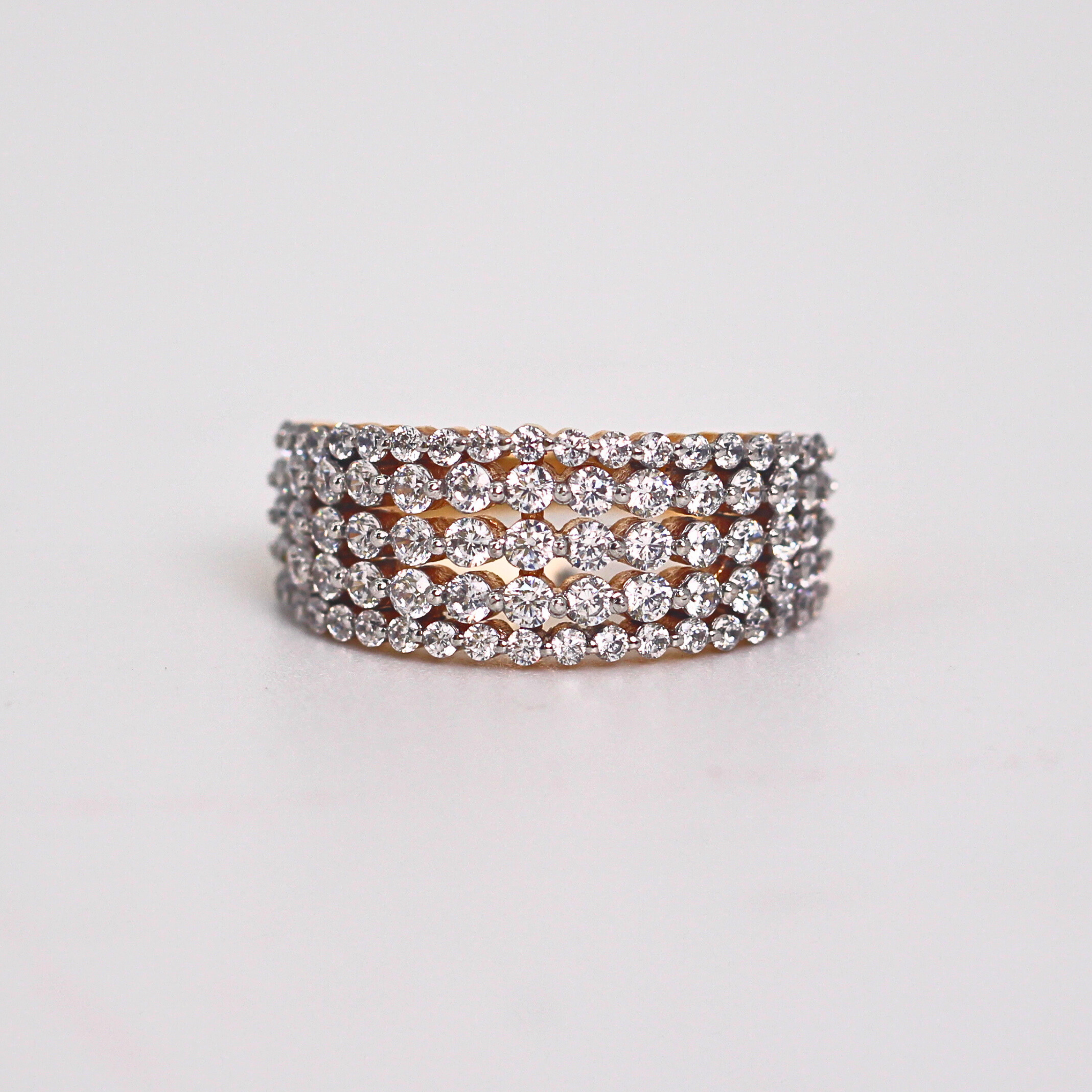 Diamond Multi Row Band Ring