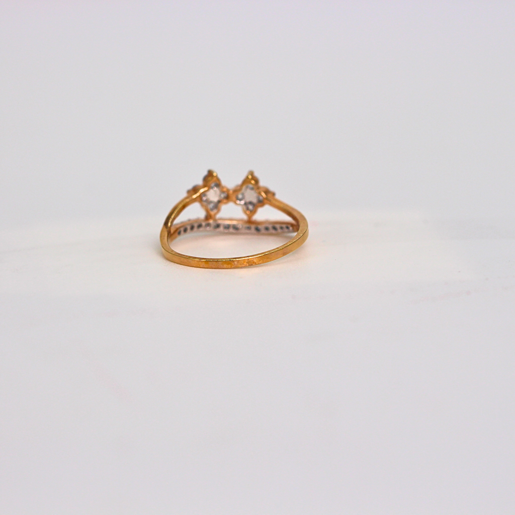 Diamond Floral Cluster Open Band Ring