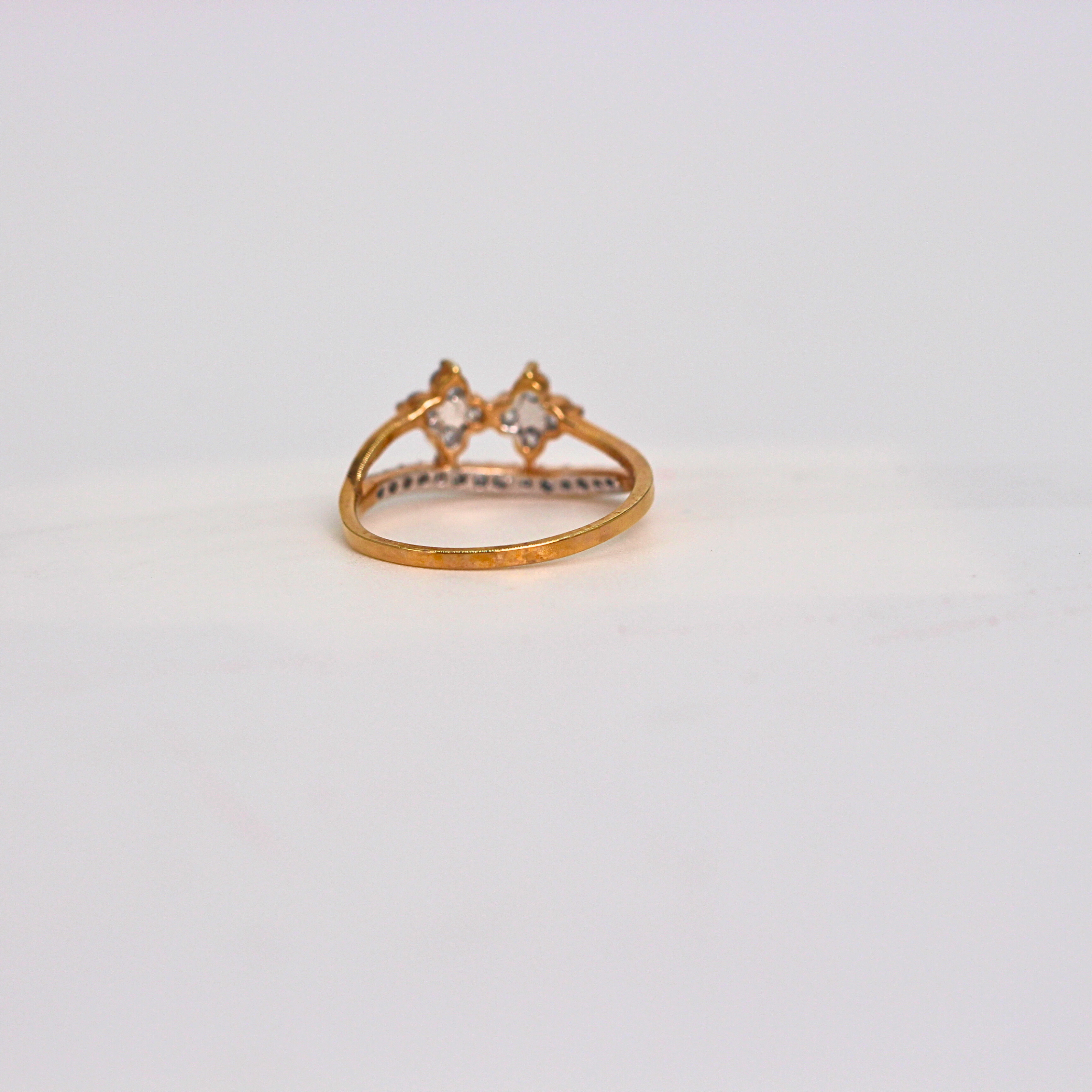 Diamond Floral Cluster Open Band Ring
