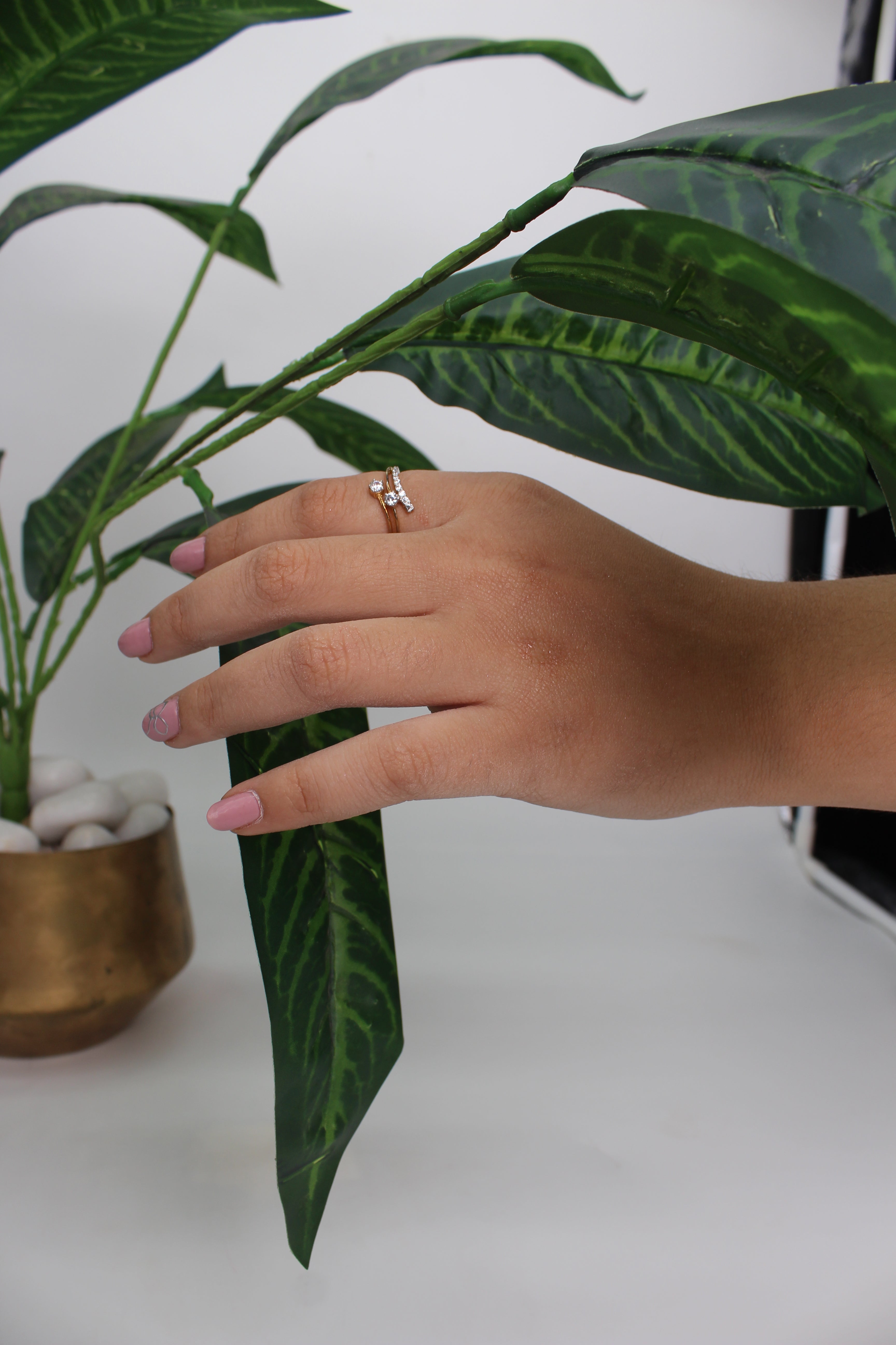 Diamond Curve Open Band Ring