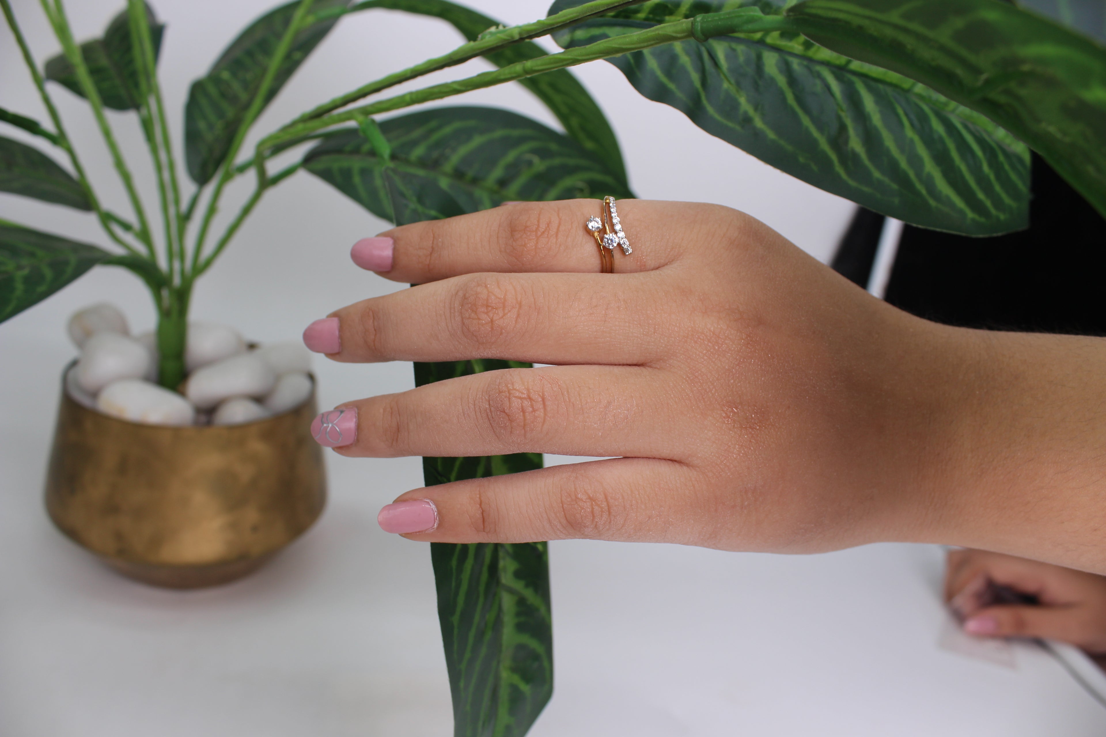 Diamond Curve Open Band Ring