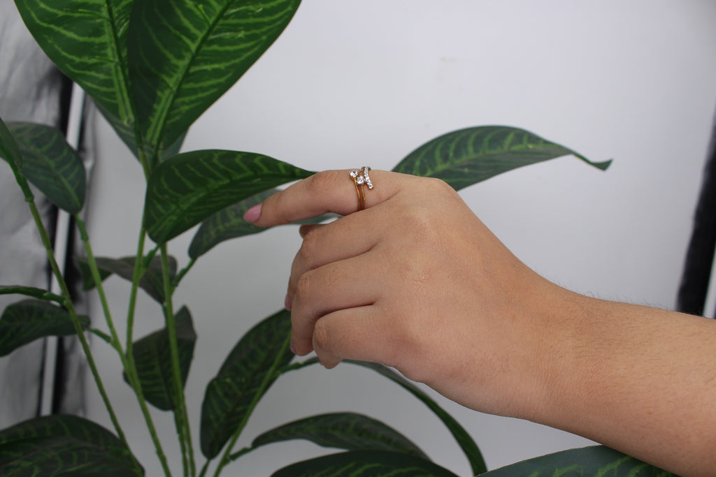 Diamond Curve Open Band Ring