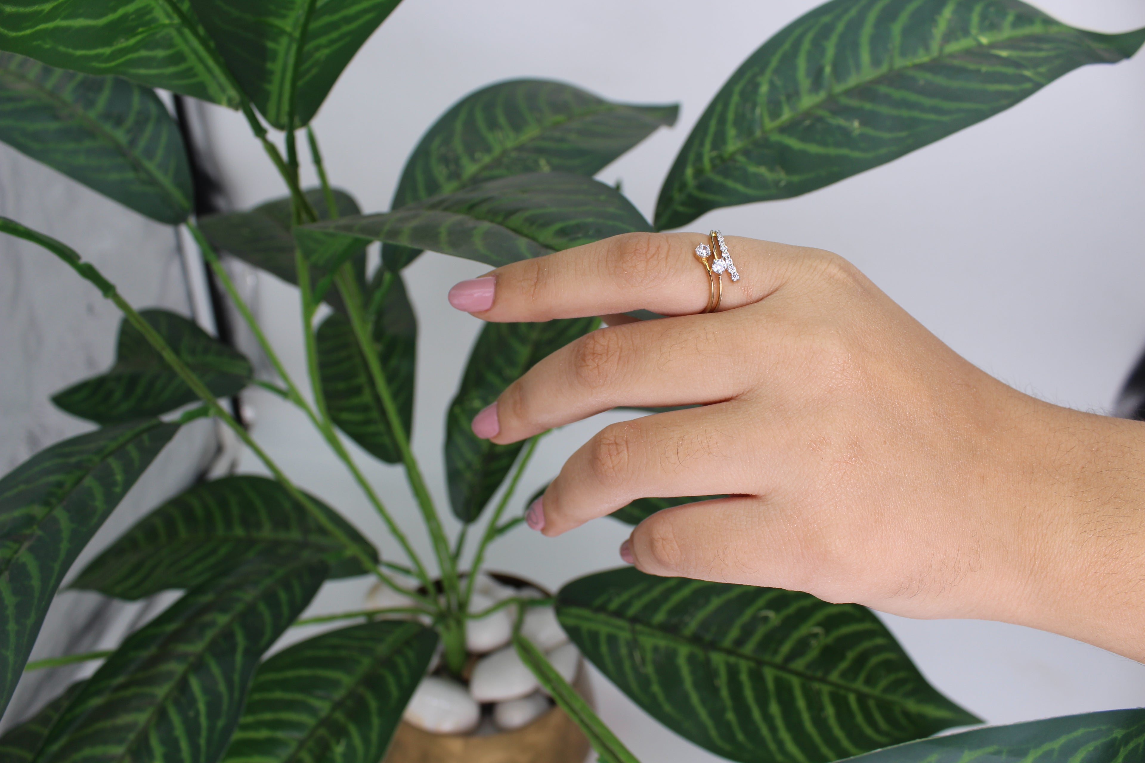 Diamond Curve Open Band Ring