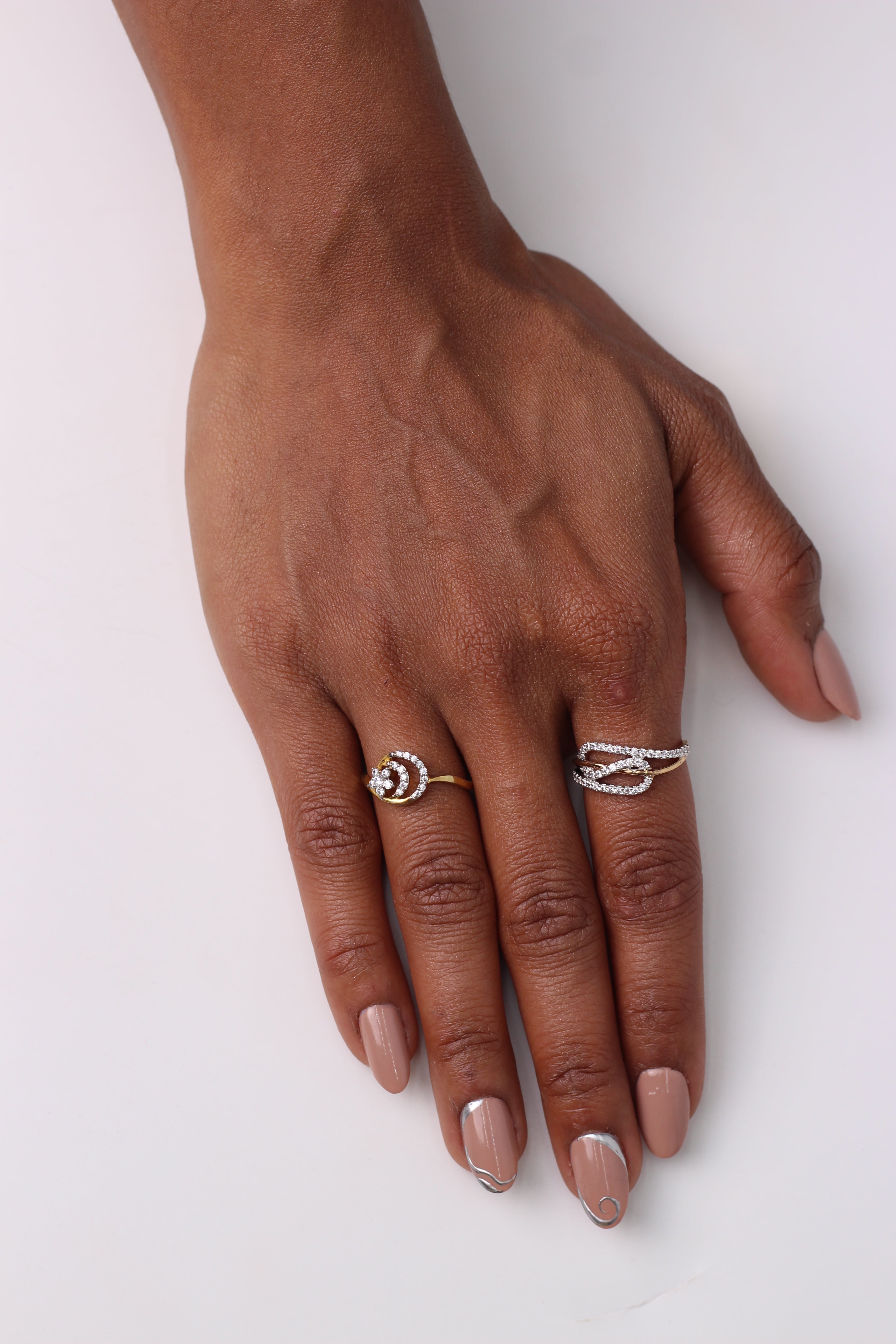 Diamond Twist Multi Band Ring
