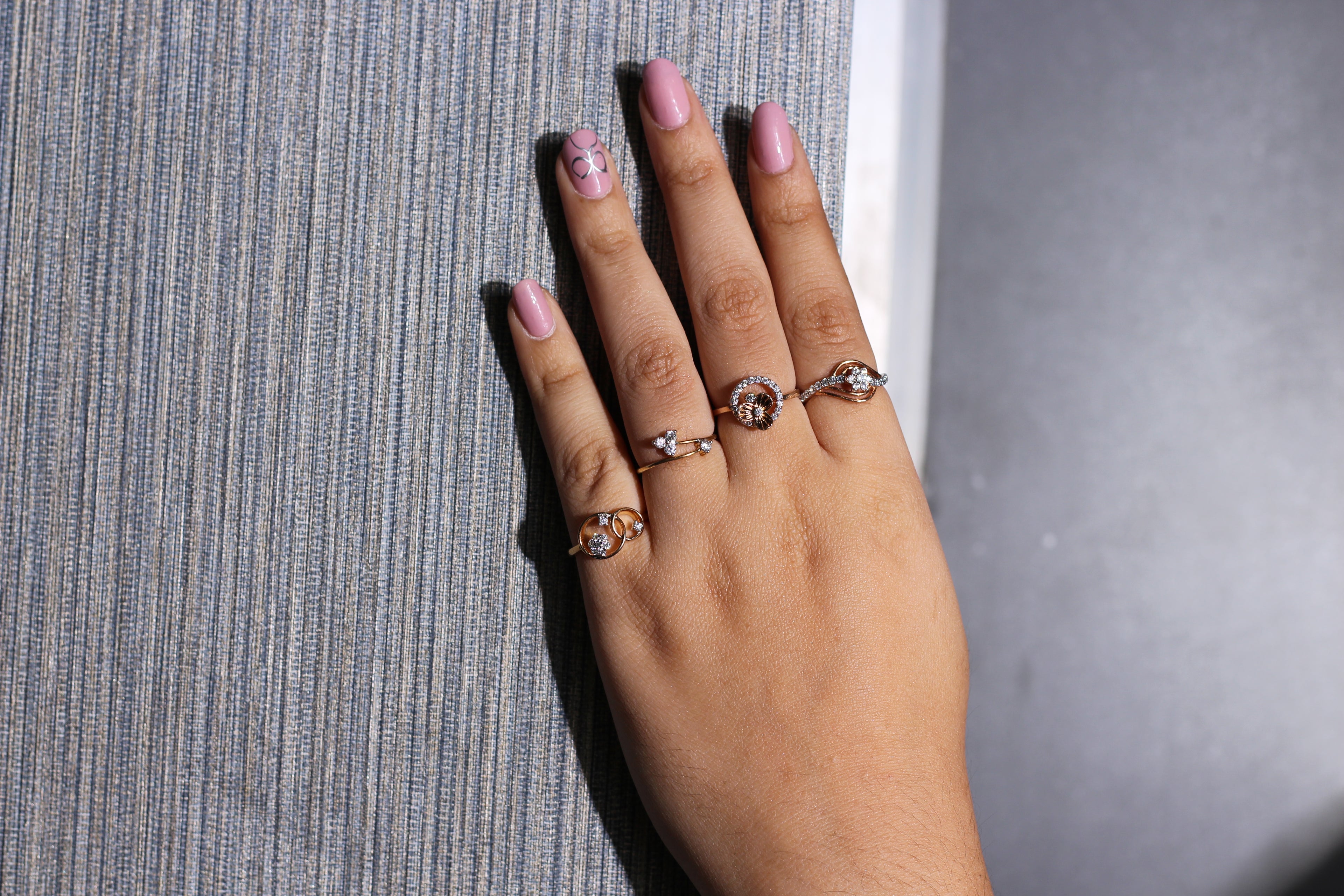 Diamond Floral Circle Band Ring