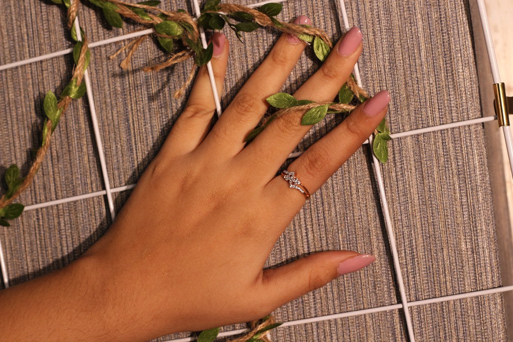 Diamond Bow Style Open Band Ring