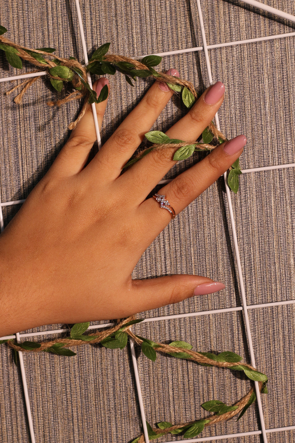 Diamond Bow Style Open Band Ring