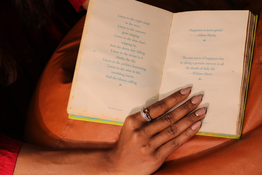 Diamond Scroll Multi Row Band Ring