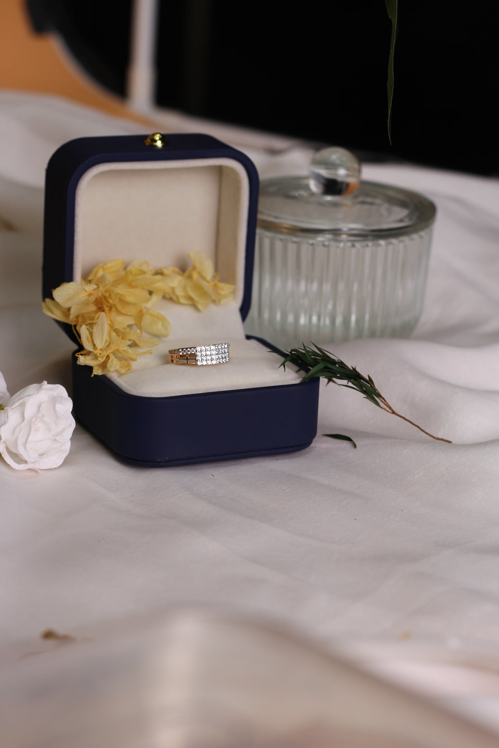 Diamond Multi Row Broad Band Ring