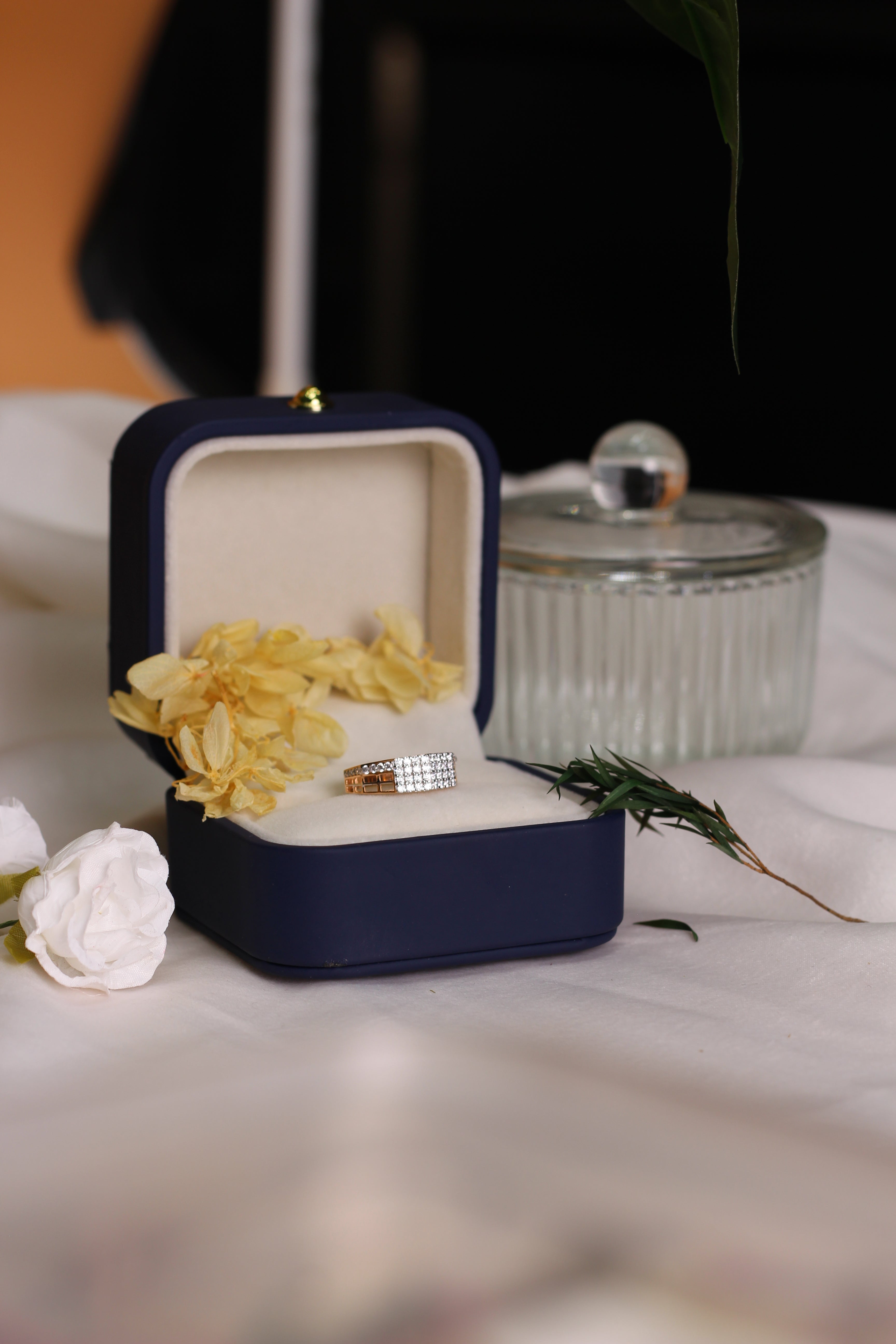 Diamond Multi Row Broad Band Ring