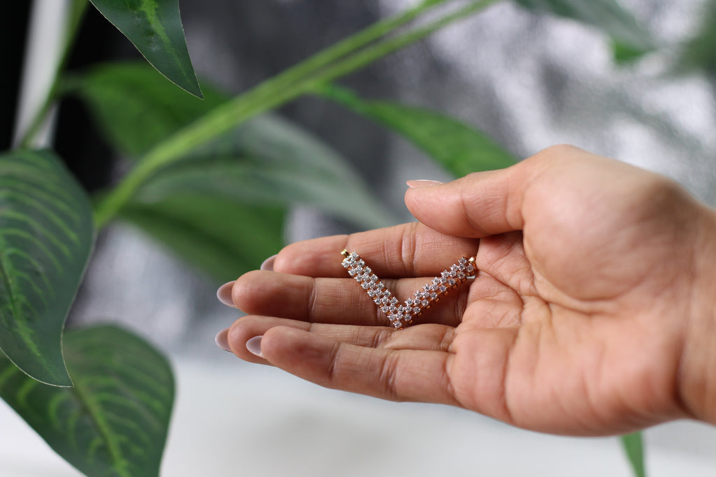 Diamond V-Shape Bar Pendant