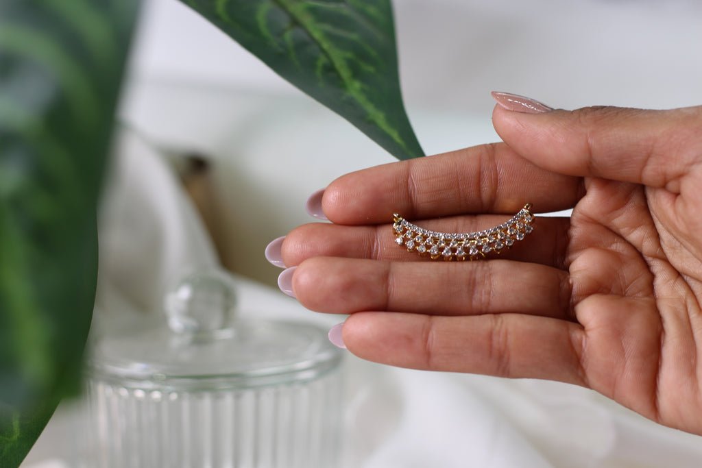 Diamond Curved Gold Mangalsutra Pendant for Women