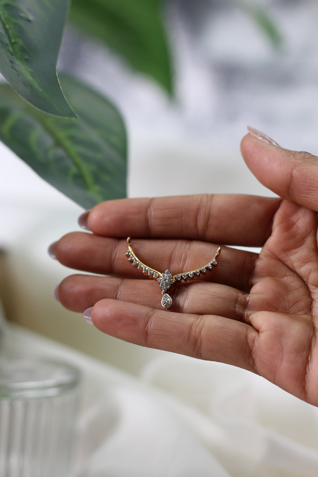 Classic Gold Diamond Mangalsutra Pendant